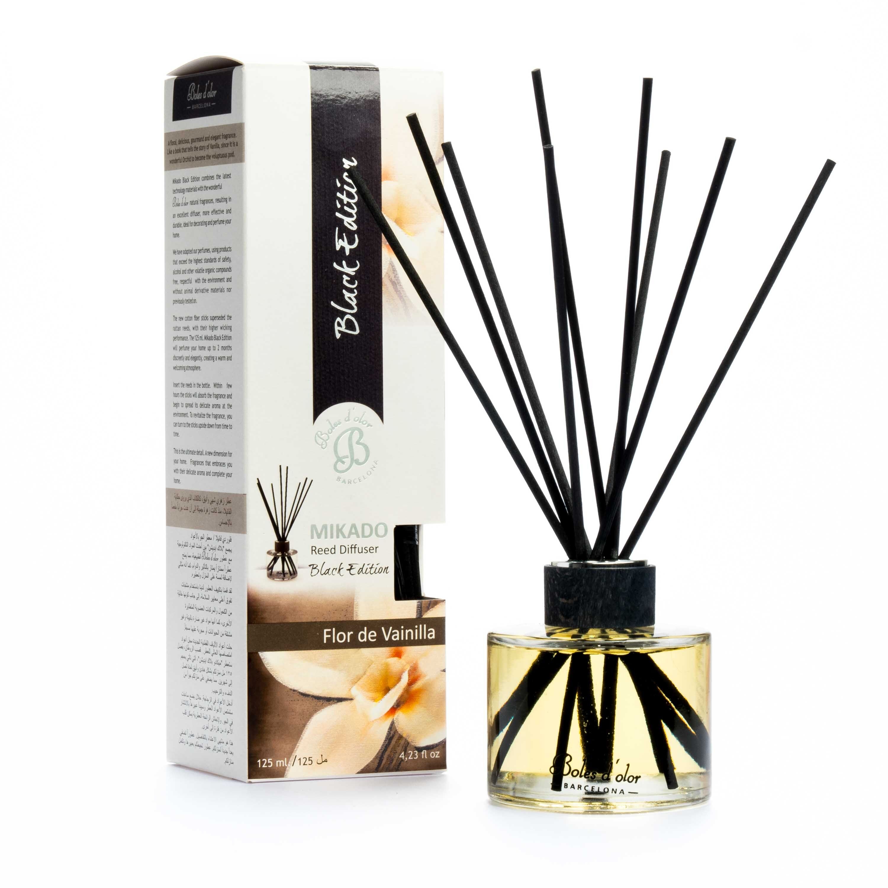Difusor Mikado com Varetas Black Edition Flôr de Baunilha - 200 ml 1