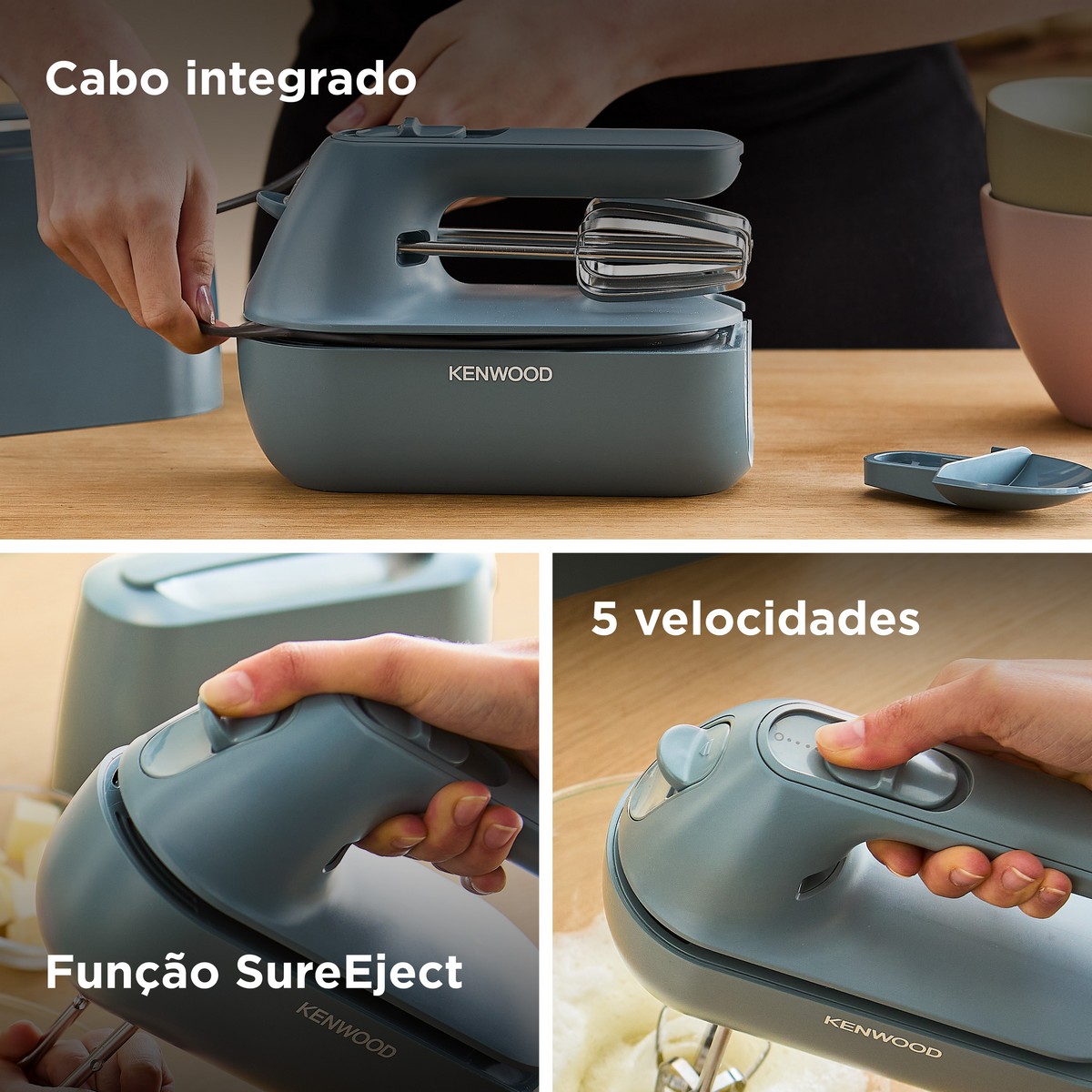 Batedeira Kenwood Quick Mix Go HMP40.000GY de 350 W com Acessórios - Azul Tempestade Azul Tempestade-5
