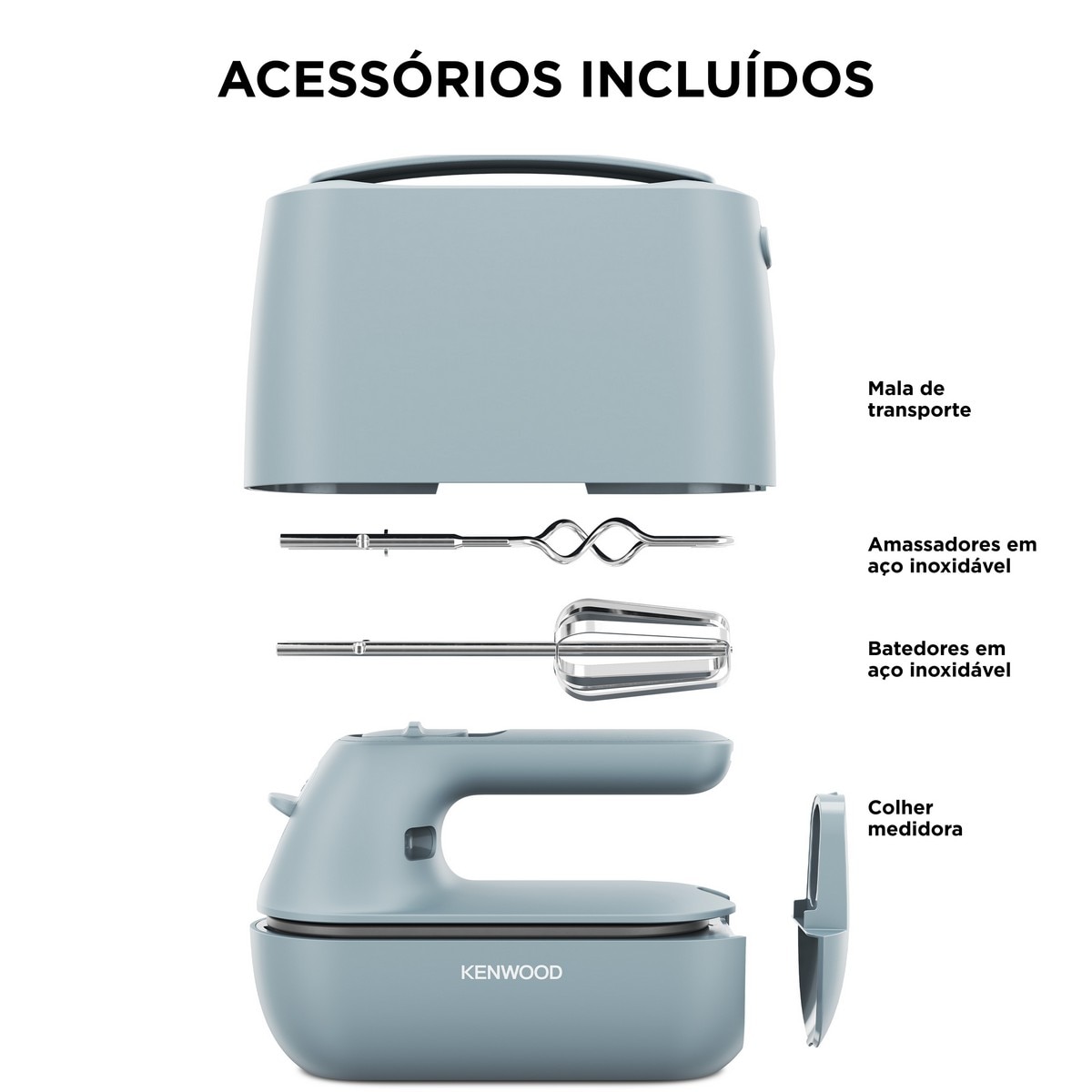 Batedeira Kenwood Quick Mix Go HMP40.000GY de 350 W com Acessórios - Azul Tempestade Azul Tempestade-8