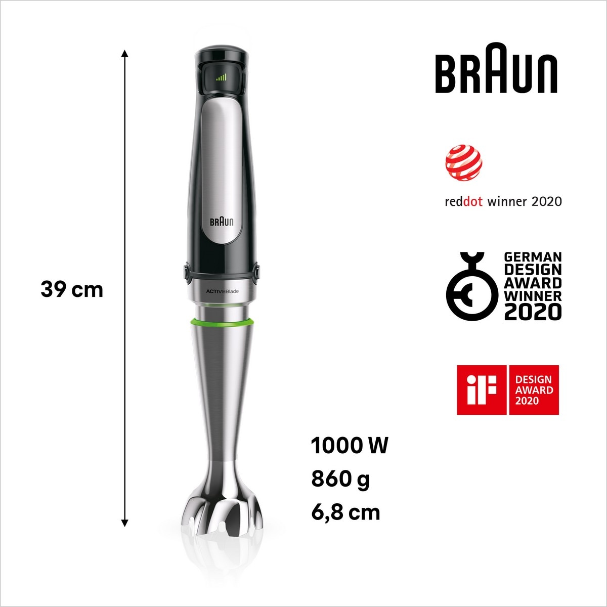 Varinha Mágica Braun MultiQuick 7 MQ7045X de 1000 W com Acessórios - Preto e Inox 4