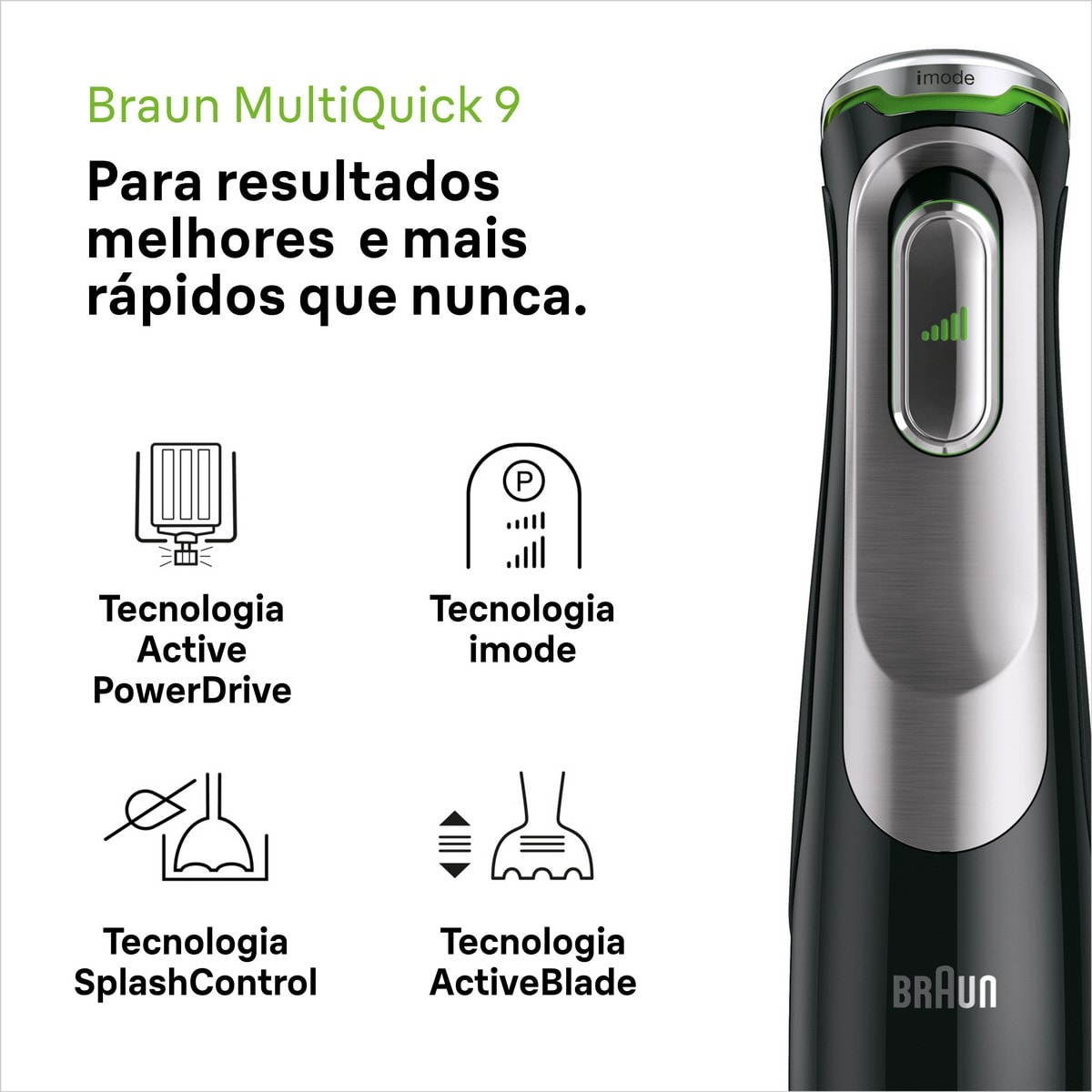 Varinha Mágica Braun MultiQuick 9 MQ 9135XI SmartSpeed Avançado de 1200 W com Acessórios - Preto Preto-3
