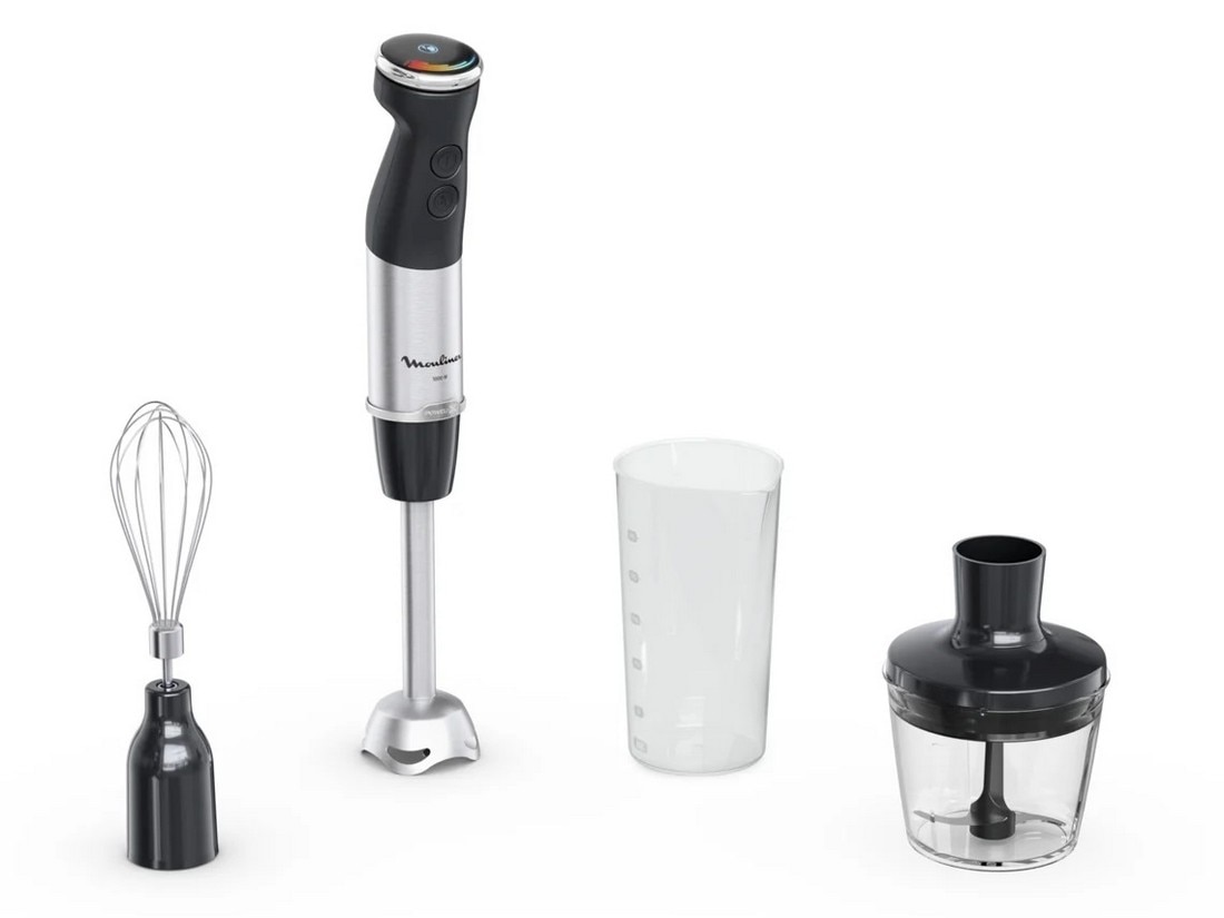 Imagem 0 de Varinha Mágica Moulinex DD673810 Quickchef + 2 Acessórios de 1000 W - Inox e Preto
