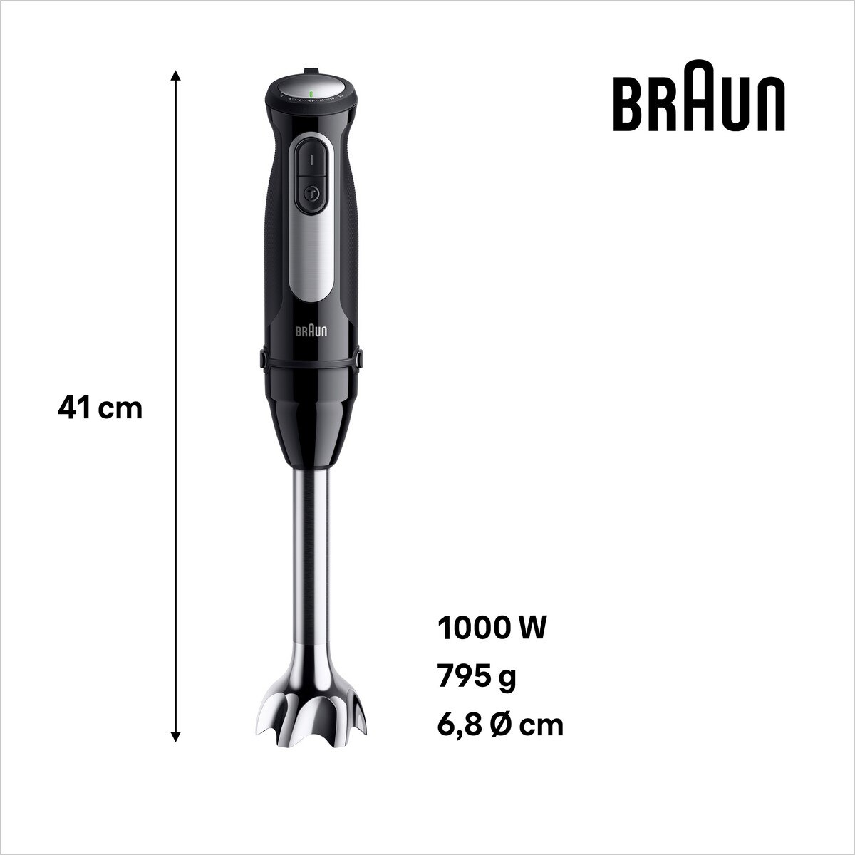 Varinha Mágica Braun MultiQuick 5 Pro MQ55236M de 1000 W, com Acessórios - Preto Preto-4