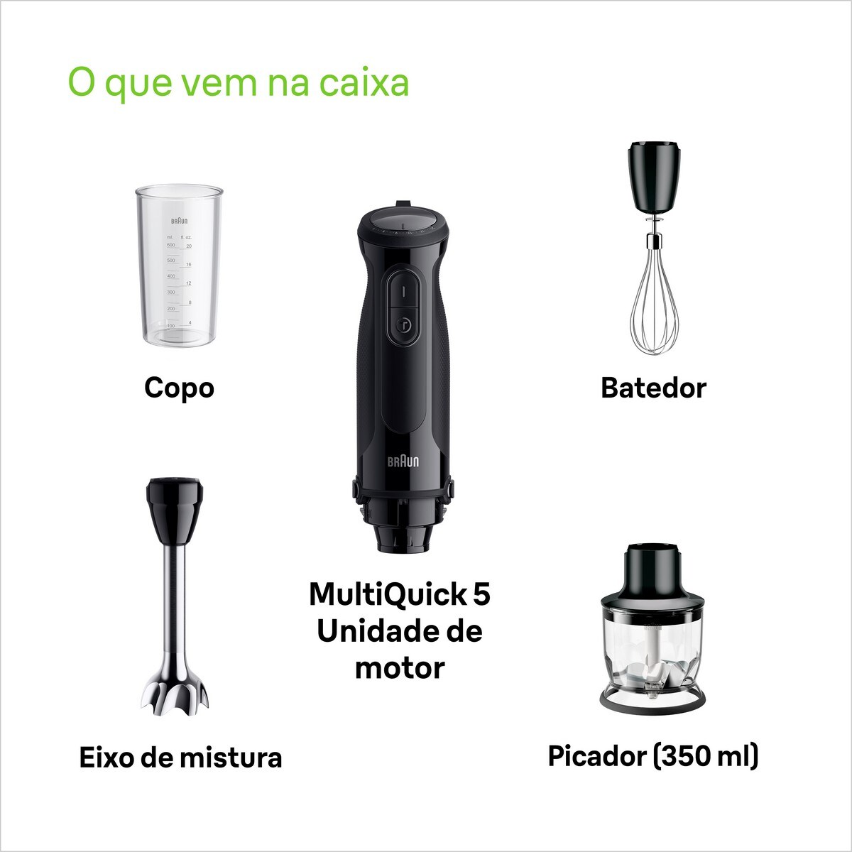 Varinha Mágica Braun MultiQuick 5 MQ50202MBK com 21 Velocidades e de 1000 W - Preto Preto-8