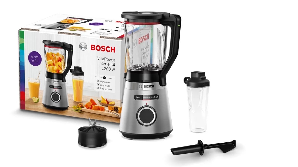 Liquidificador Bosch MMB6384M Vitapower Serie 4 de 1200 W e de 1,5 Litros - Inox Preto / Aço Inox-6