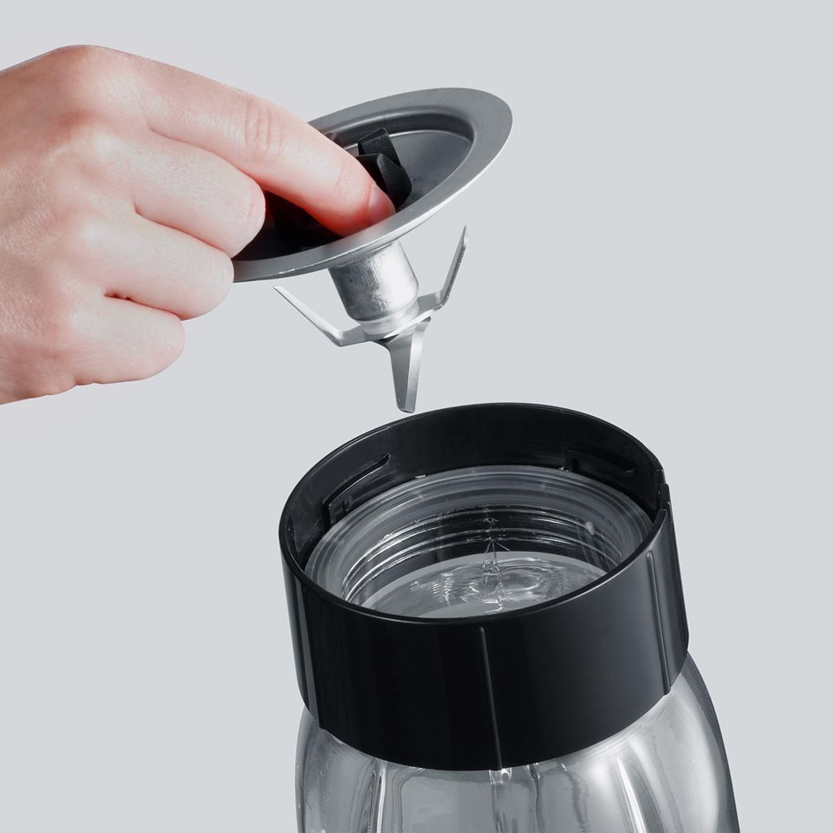Liquidificador Severin Mix&Go SM 3737 de 500 W com Jarro de Vidro de 1 Litro + Garrafa Mix&Go de 600 ml - Inox Inox-4