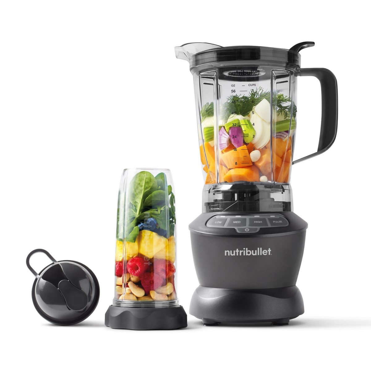 Imagem 0 de Liquidificador Nutribullet Full Size Blender Combo NBF500DG de 1200 W e Capacidade de 1,89 Litros - Preto