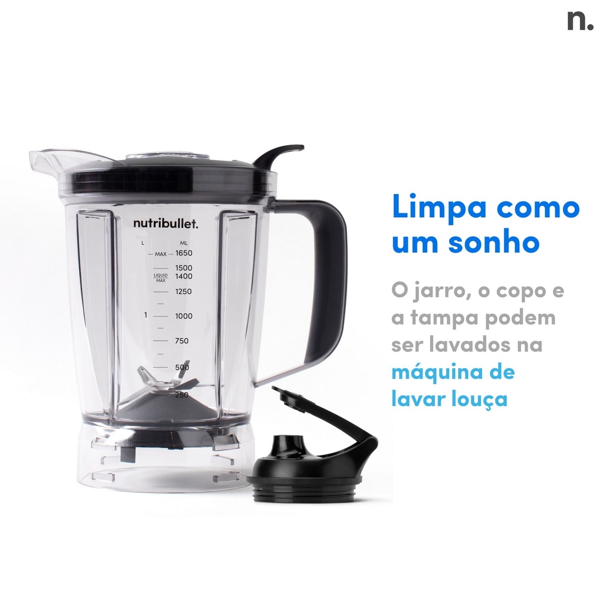 Liquidificador Nutribullet Full Size Blender Combo NBF500DG de 1200 W e Capacidade de 1,89 Litros - Preto Preto-8