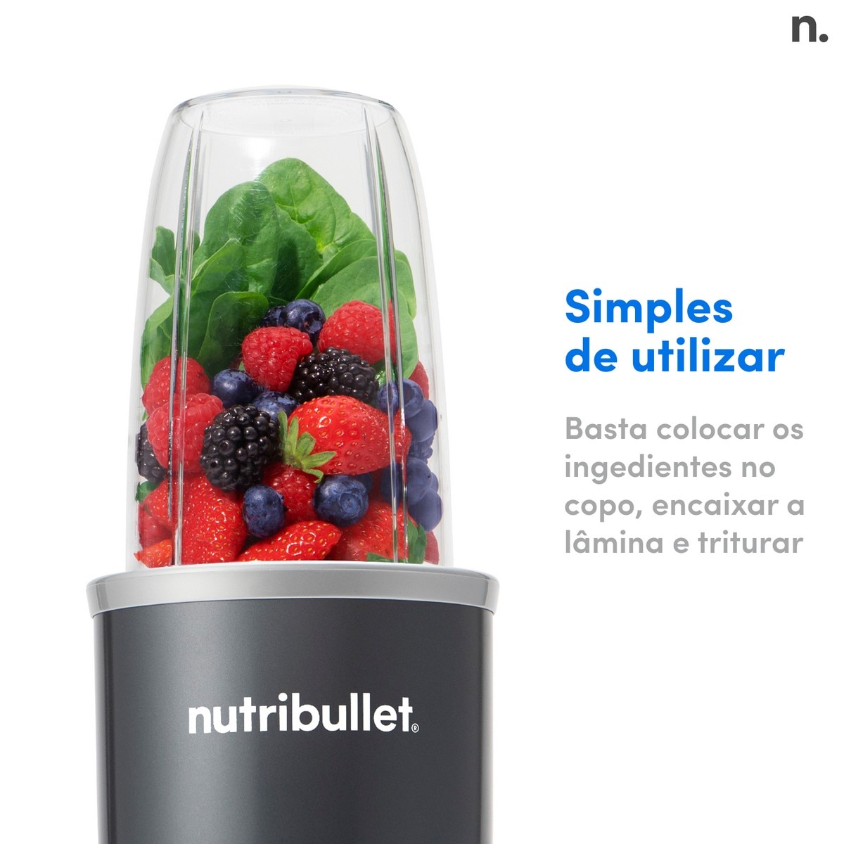Liquidificador Nutribullet + Personal Blender Original 600 NB606DG de 600 W e Capacidade de 700 ml - Cinzento Escuro Cinzento-escuro-4