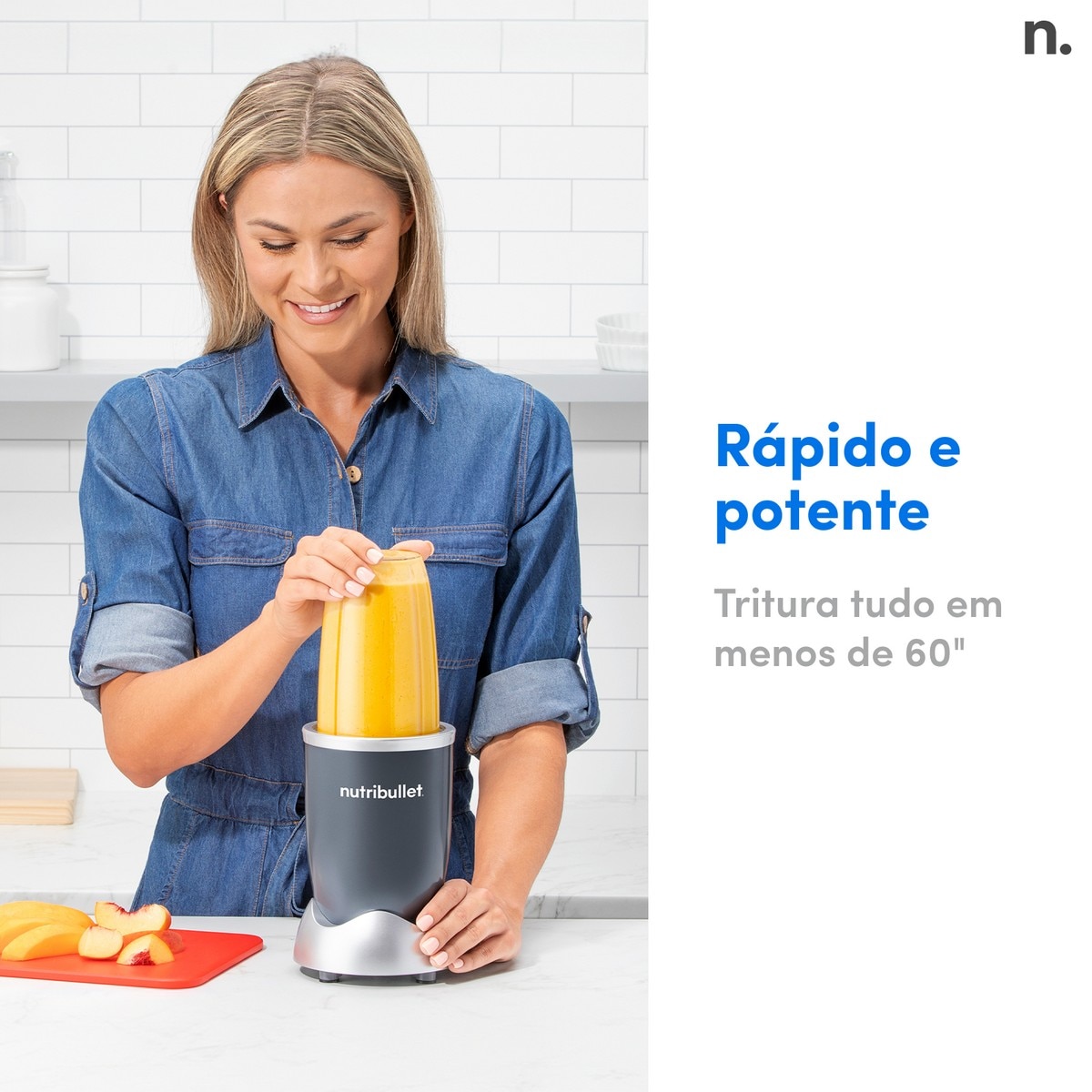 Liquidificador Nutribullet + Personal Blender Original 600 NB606DG de 600 W e Capacidade de 700 ml - Cinzento Escuro Cinzento-escuro-5