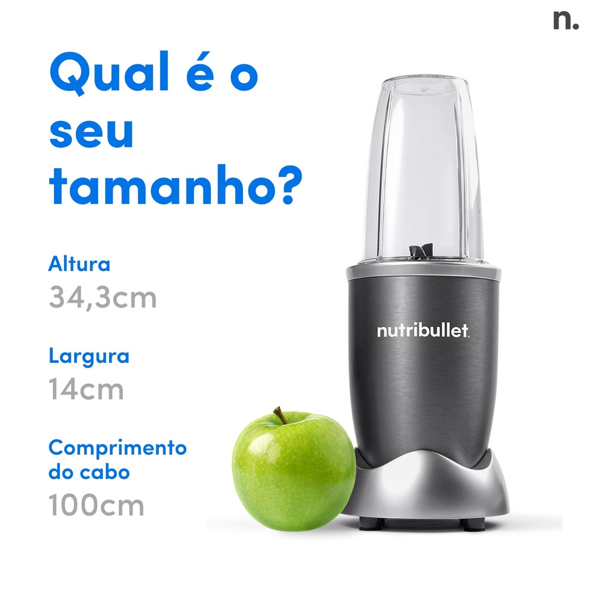 Liquidificador Nutribullet + Personal Blender Original 600 NB606DG de 600 W e Capacidade de 700 ml - Cinzento Escuro Cinzento-escuro-8