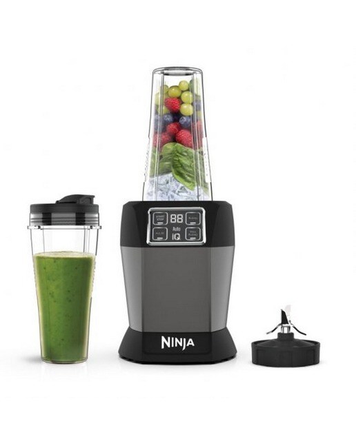 Imagem 0 de Liquidificador Ninja BN495EU Individual com Tecnologia Auto- iQ de 1000 W - Preto e Prateado
