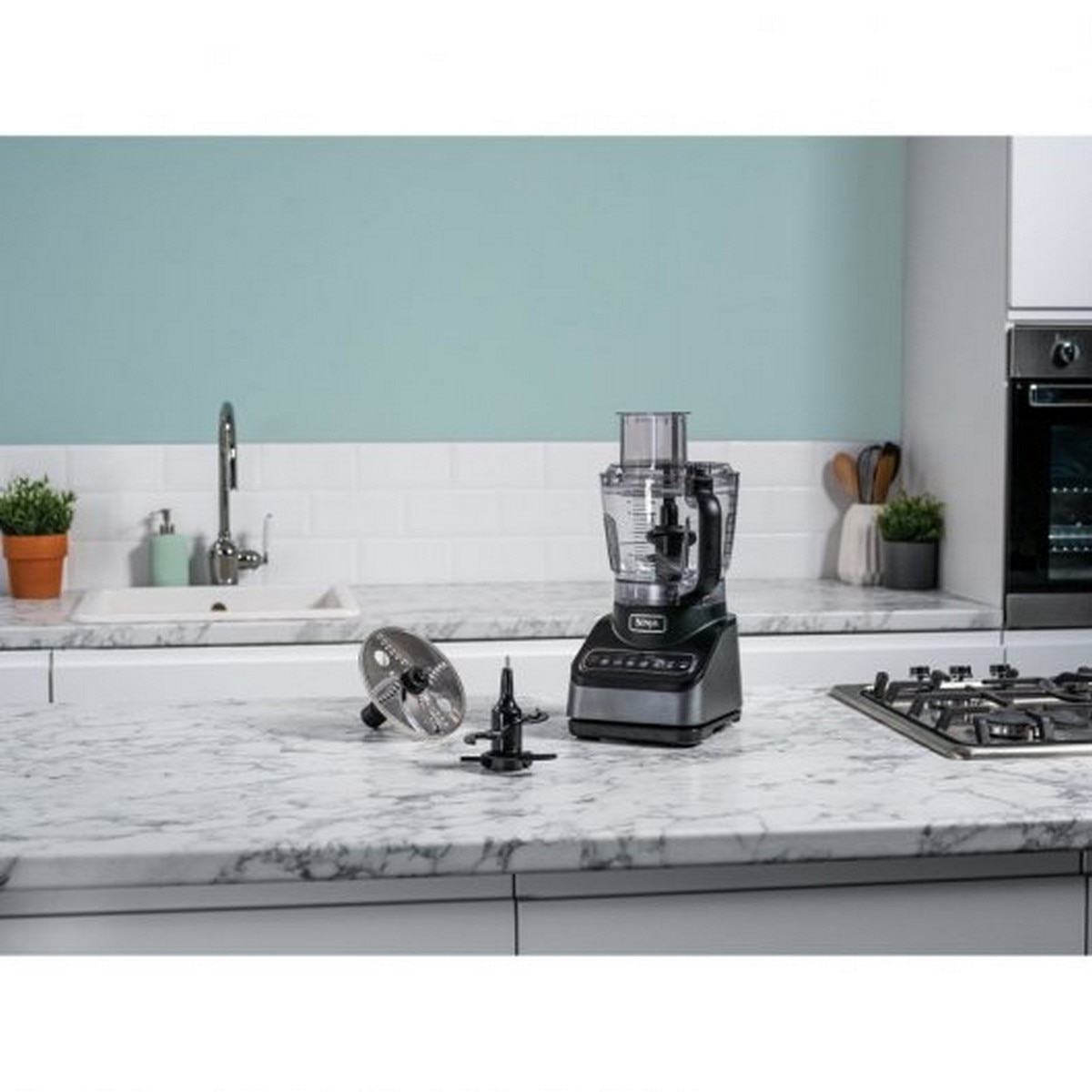 Processador de Alimentos Ninja BN650EU com Tecnologia Auto-IQ de 850 W e de 2,1 Litros - Preto e Prateado Preto / Prateado-4