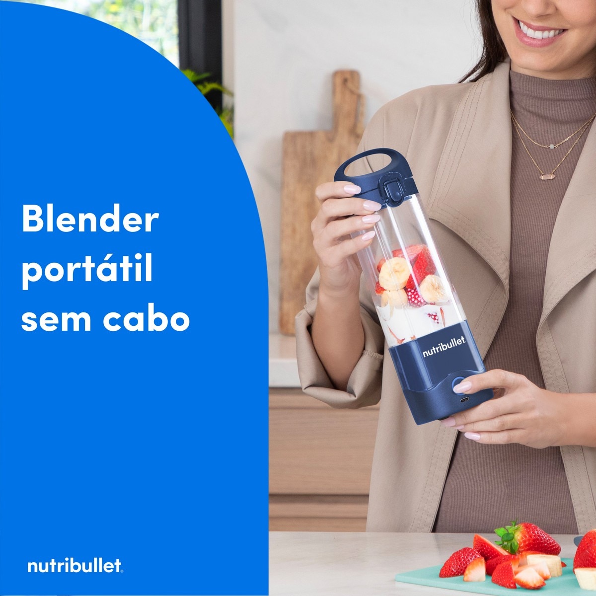 Liquidificador Nutribullet NBP003NBL Portátill de 0,475 Litros - Azul Navy-3