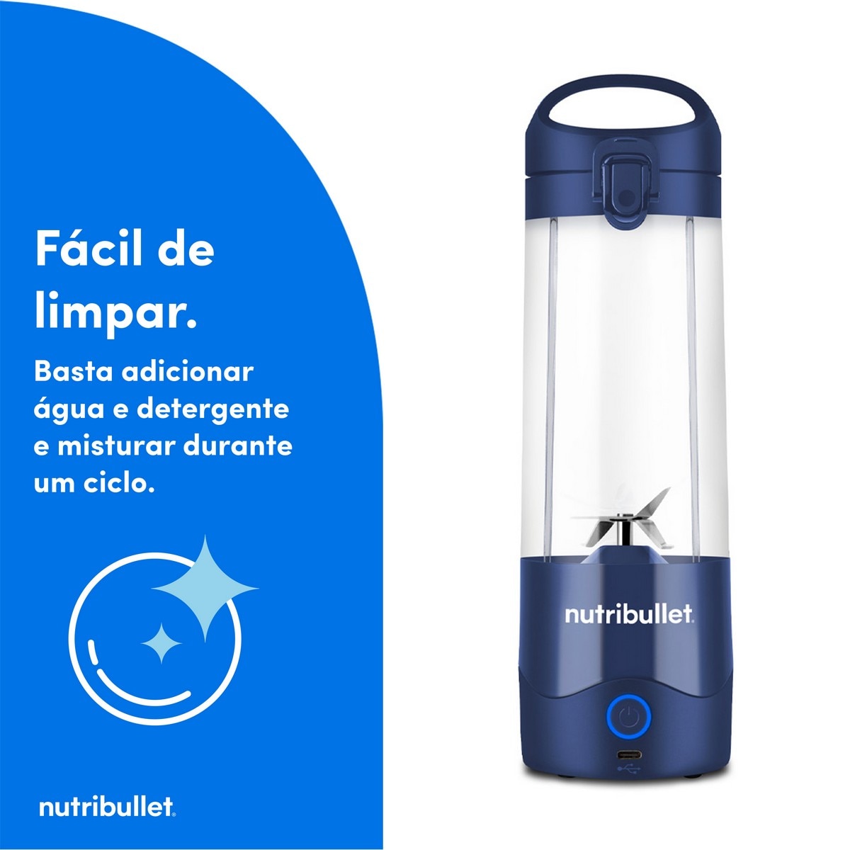 Liquidificador Nutribullet NBP003NBL Portátill de 0,475 Litros - Azul Navy-7