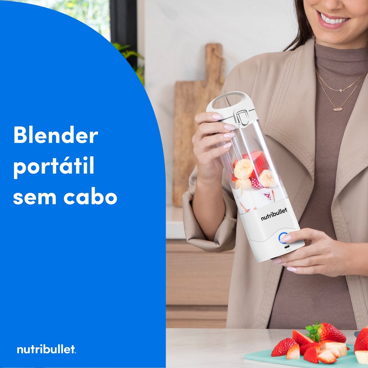 Liquidificador Nutribullet NBP003W Portátil de 0,475 Litros - Branco Branco-3