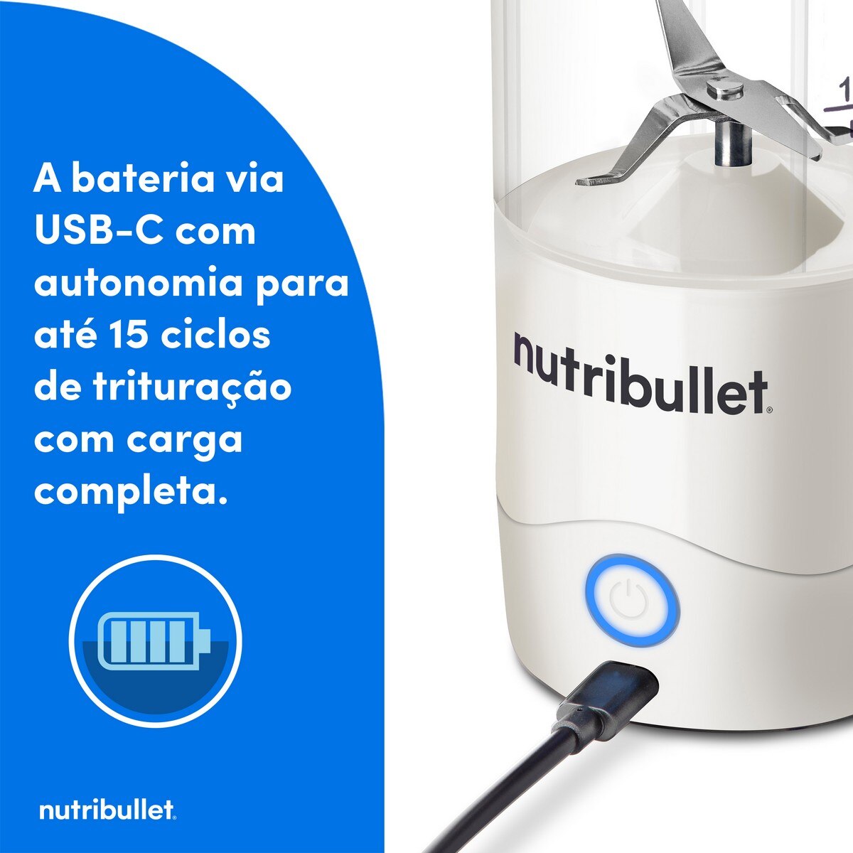 Liquidificador Nutribullet NBP003W Portátil de 0,475 Litros - Branco Branco-4
