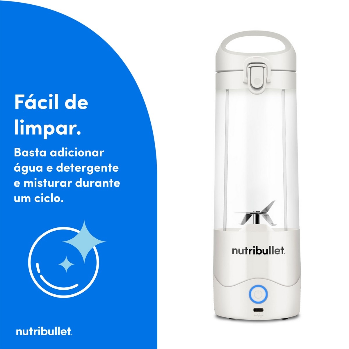 Liquidificador Nutribullet NBP003W Portátil de 0,475 Litros - Branco Branco-7