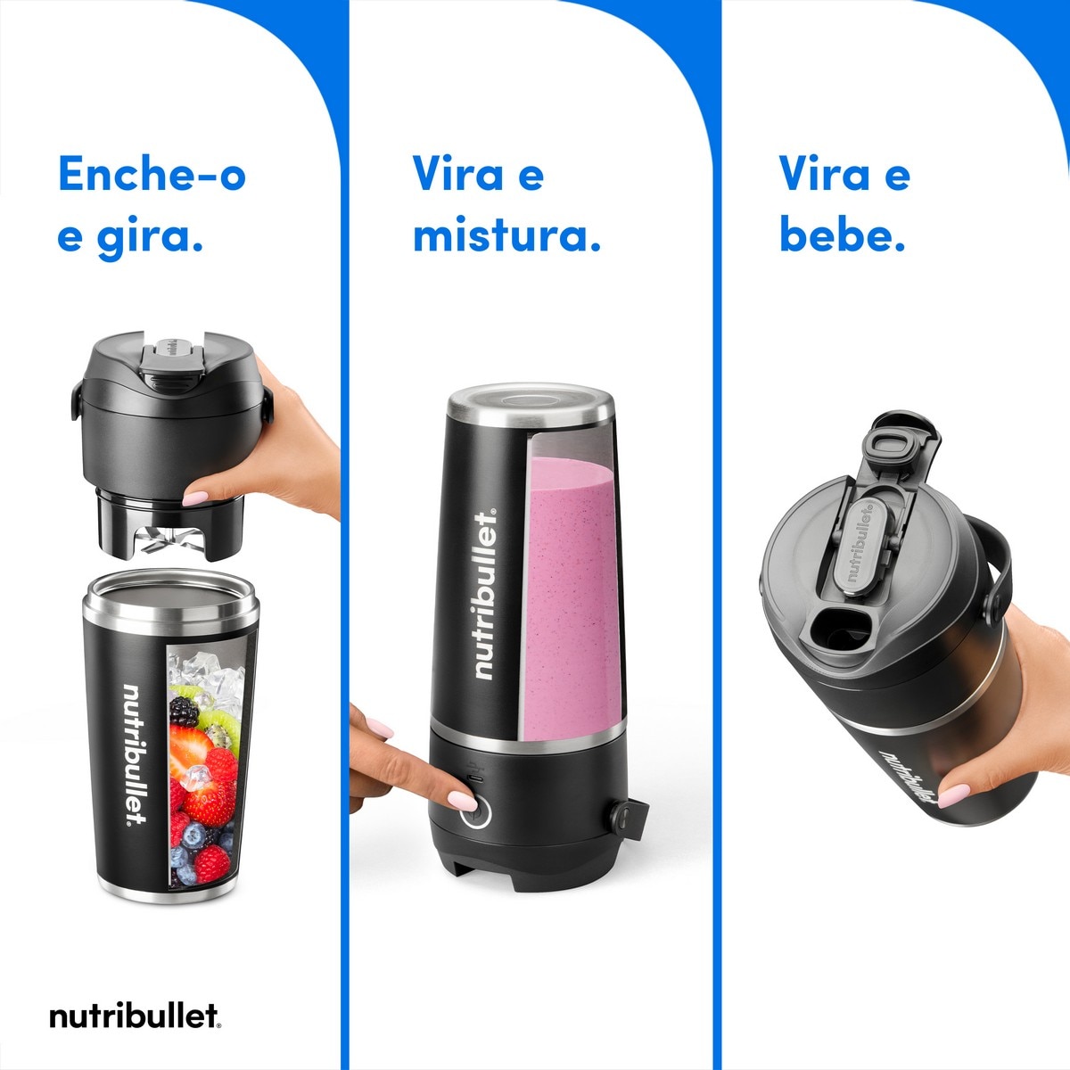 Liquidificador Portátil Nutribullet Flip NBP016B - Preto Preto-4