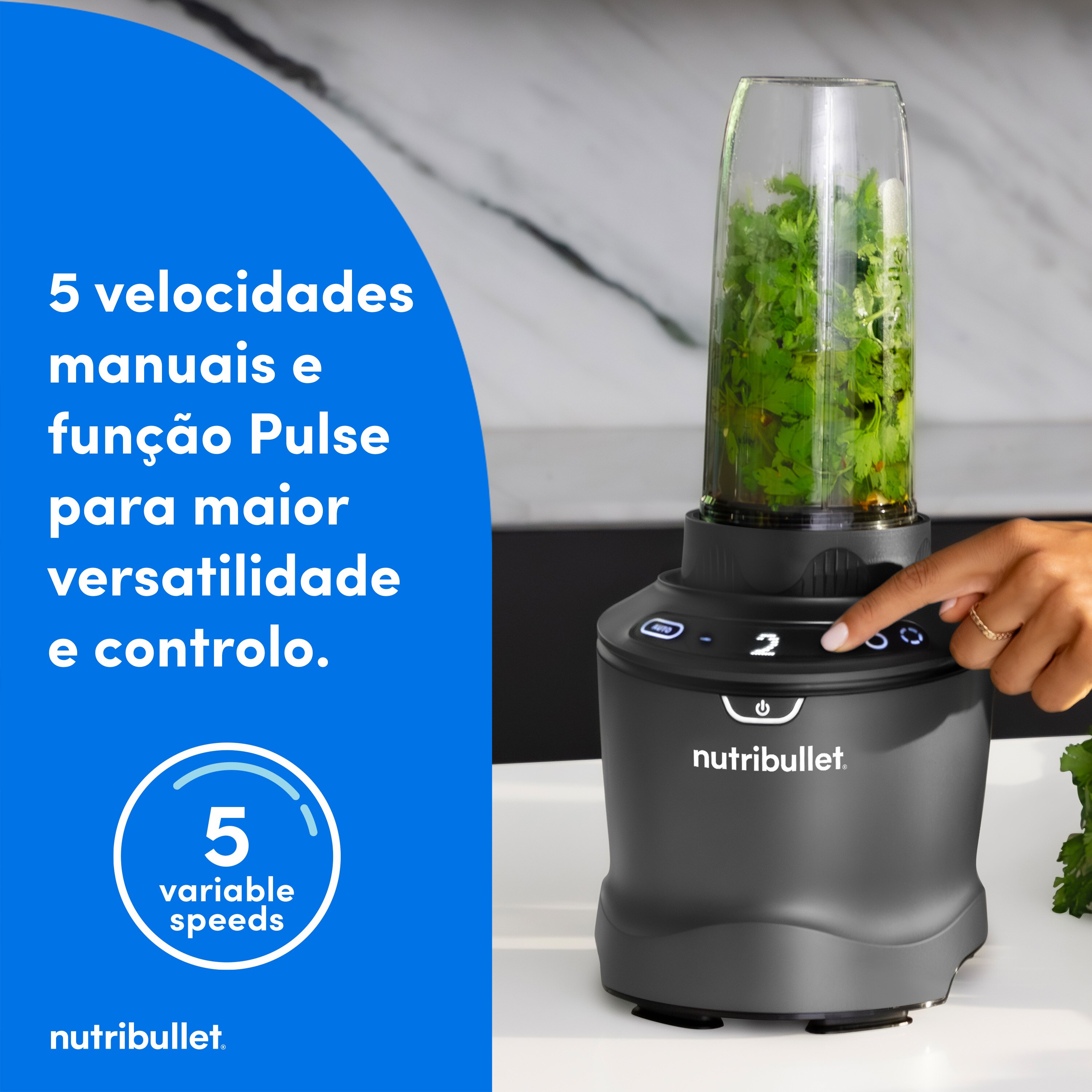 Liquidificador Nutribullet NBF550DG SmartSense Combo de 1500 W e de 1,89 Litros - Cinzento Cinzento-6