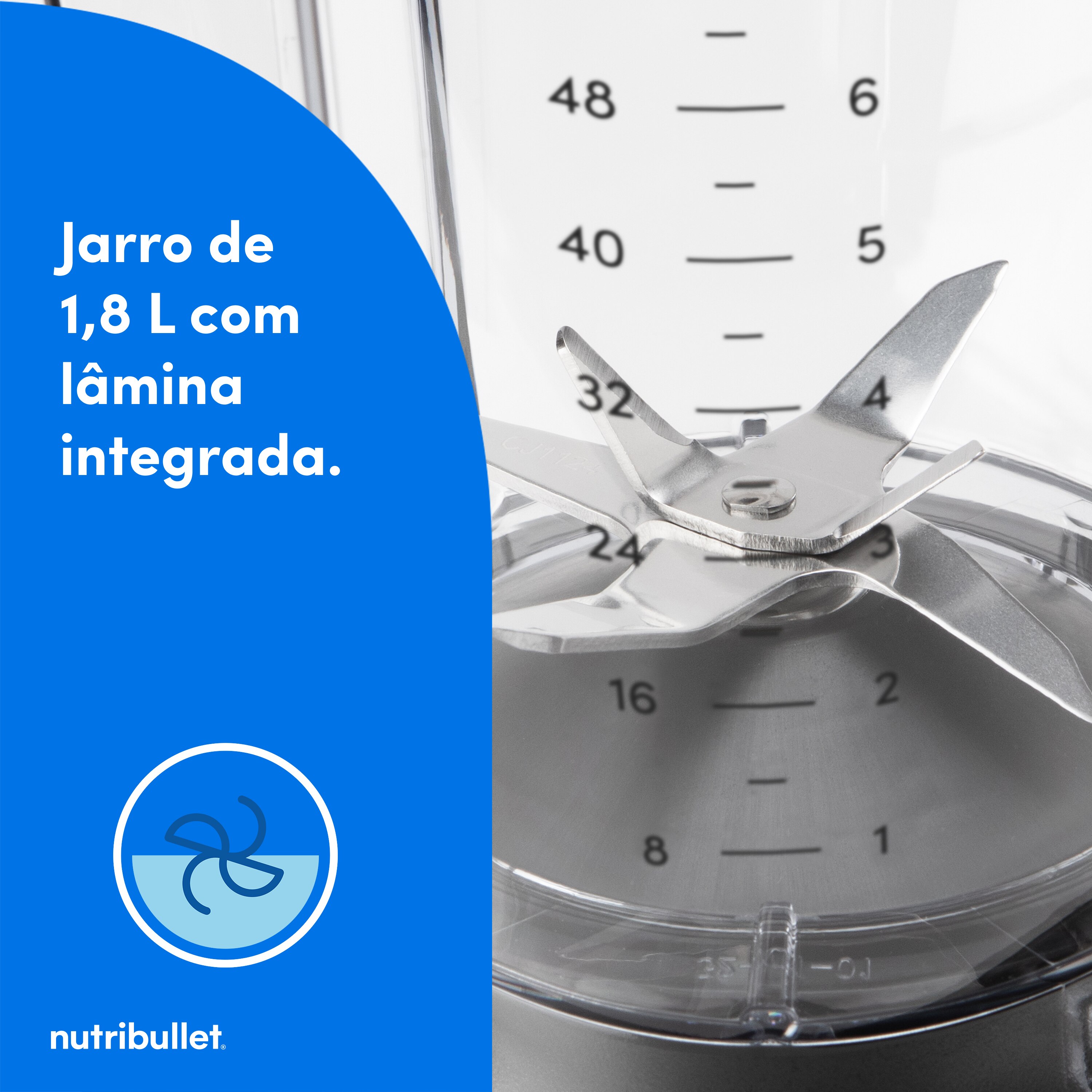 Liquidificador Nutribullet NBF550DG SmartSense Combo de 1500 W e de 1,89 Litros - Cinzento Cinzento-8