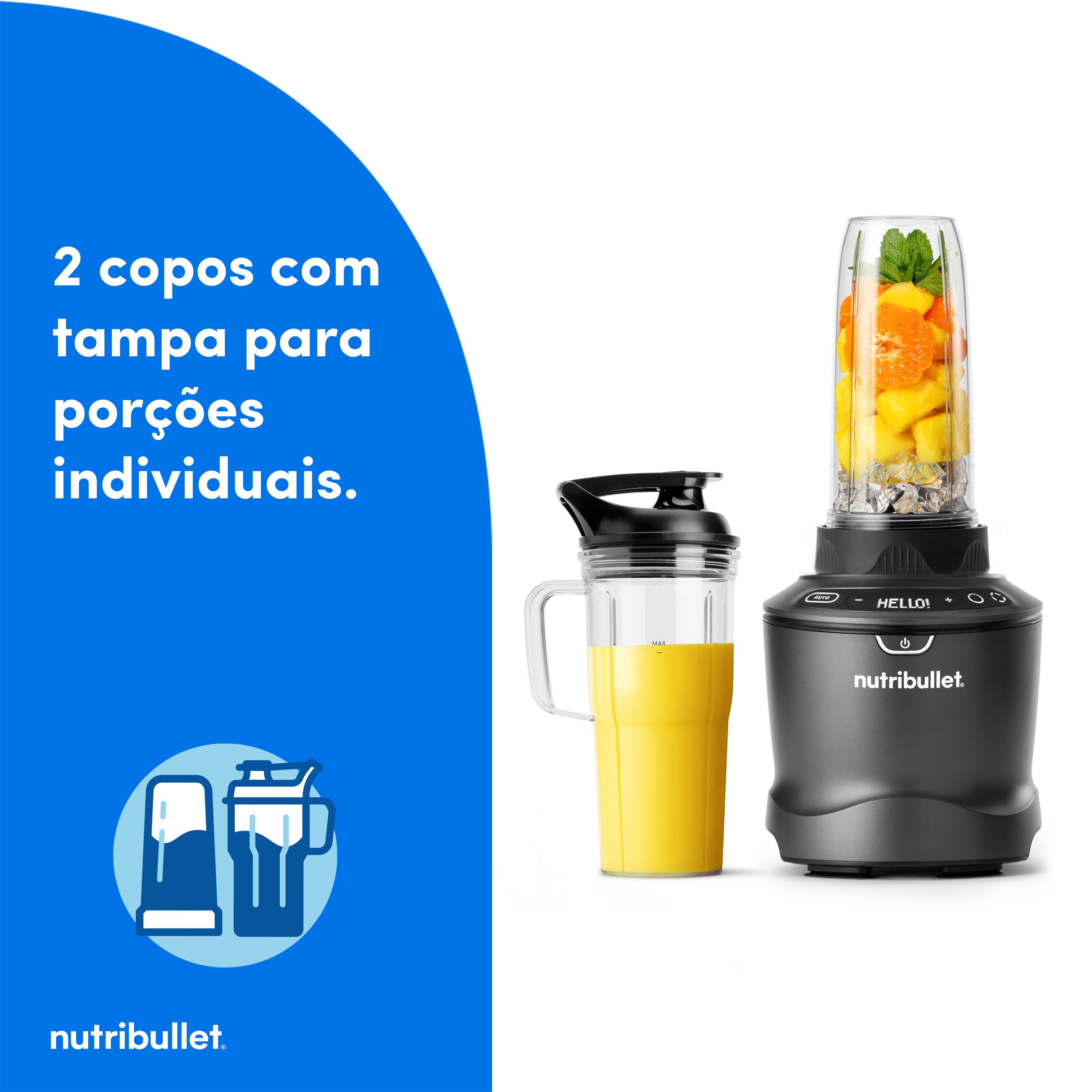 Liquidificador Nutribullet NBF550DG SmartSense Combo de 1500 W e de 1,89 Litros - Cinzento Cinzento-9