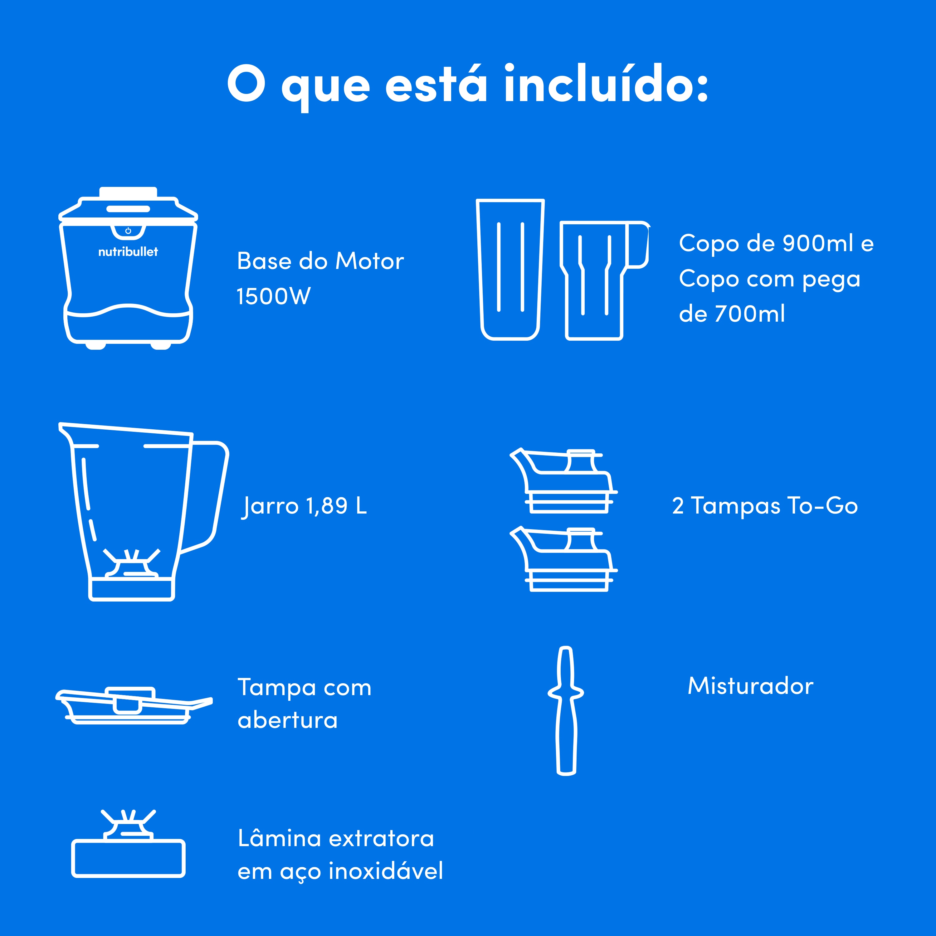 Liquidificador Nutribullet NBF550DG SmartSense Combo de 1500 W e de 1,89 Litros - Cinzento Cinzento-14