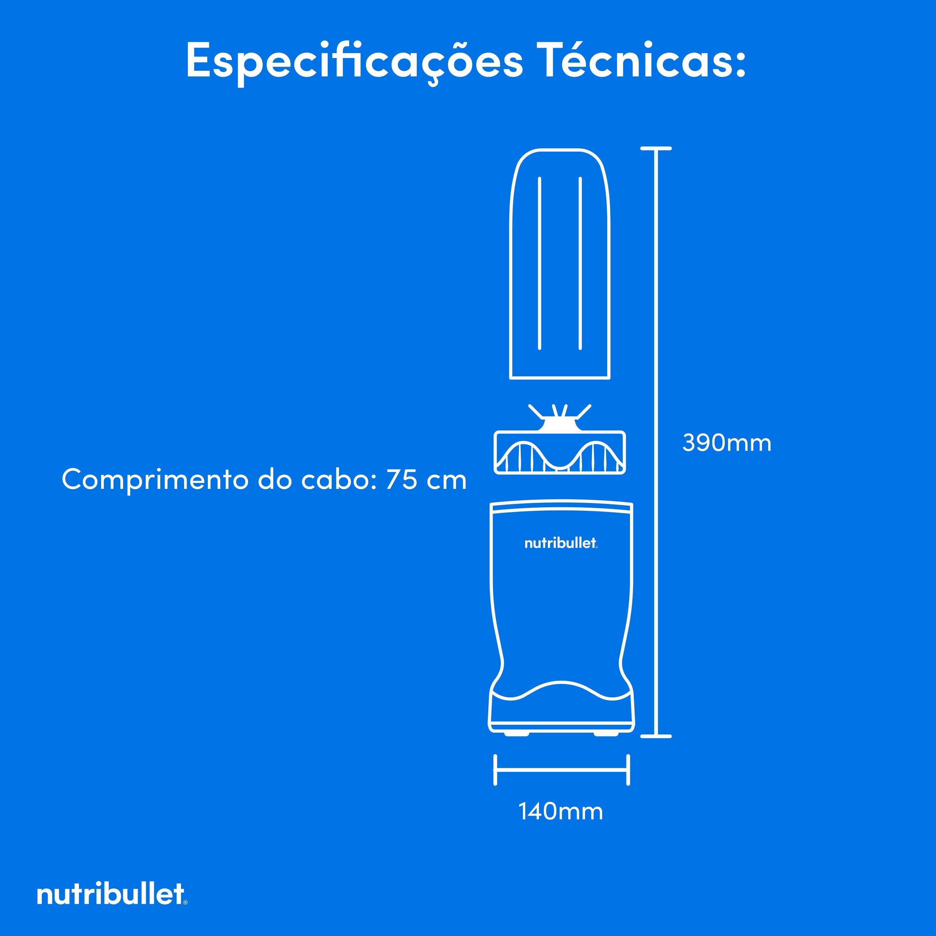 Liquidificador Nutribullet NBT1006MW Turbo 1000 - Branco Mate Branco mate-8