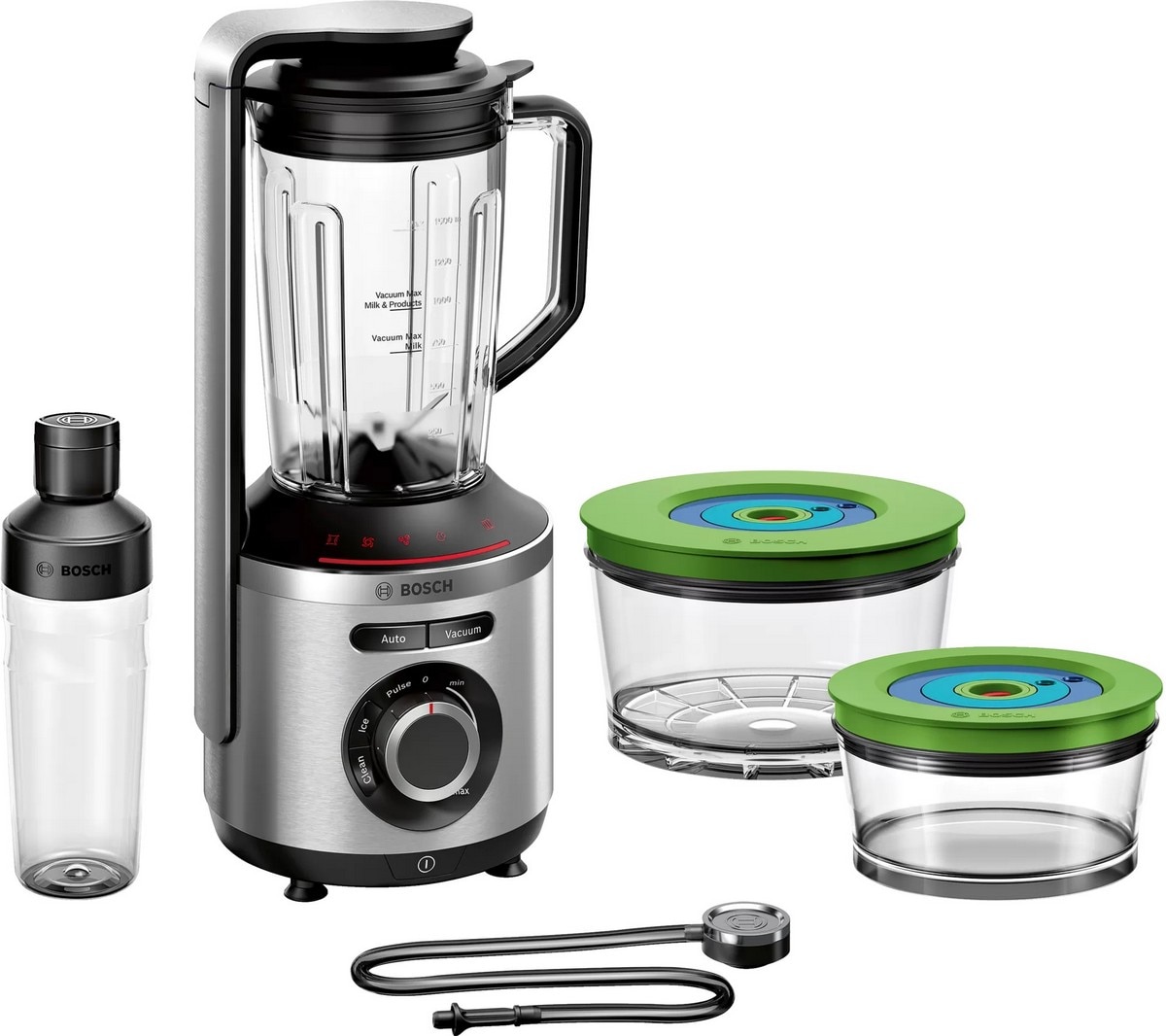 Imagem 0 de Liquidificador a Vácuo Bosch Serie 8 MMBV625M VitaPower de 1000 W e de 1,5 Litros - Prateado