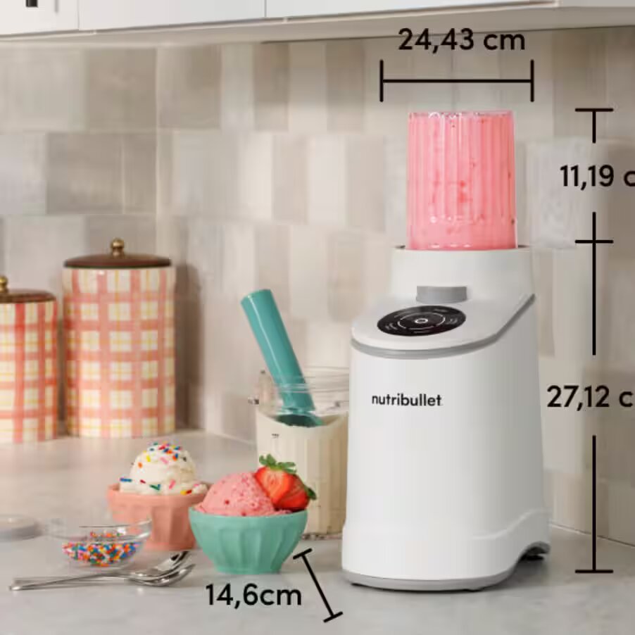 Máquina de Gelados Nutribullet® Chill Ice Cream Maker NBD0503W, de 0.47L e 500 W - Branco Branco-2