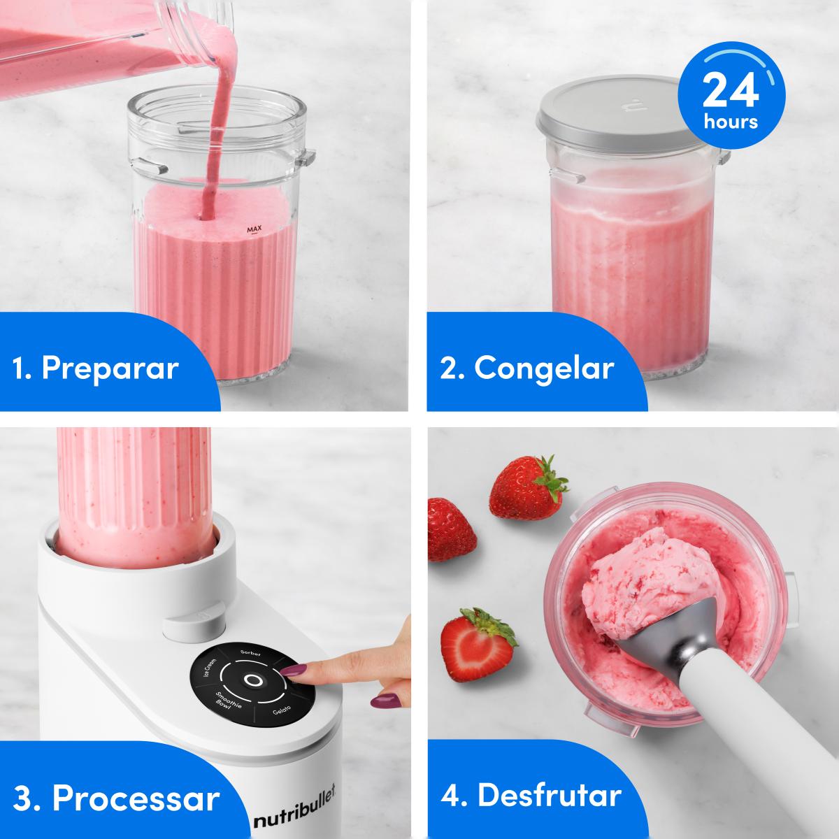 Máquina de Gelados Nutribullet® Chill Ice Cream Maker NBD0503W, de 0.47L e 500 W - Branco Branco-9
