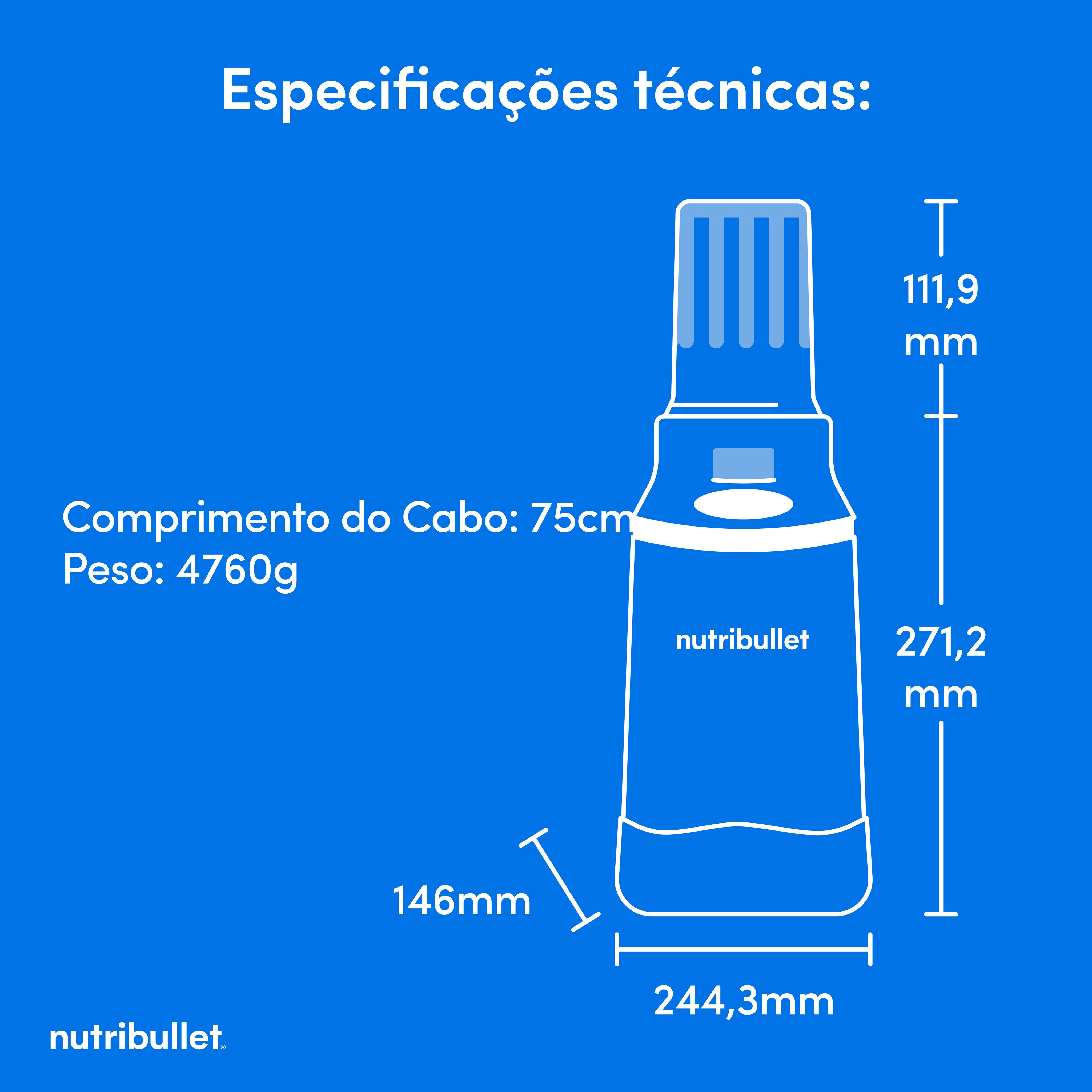 Máquina de Gelados Nutribullet® Chill Ice Cream Maker NBD0503W, de 0.47L e 500 W - Branco Branco-12