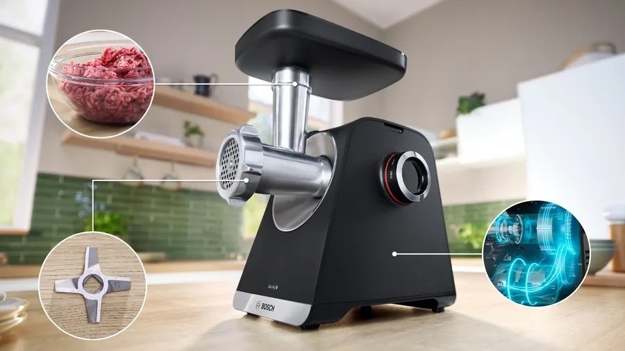 Picador de Carne Bosch Serie 6 MultiPower MFWS682B de 2100 W - Preto e Silver Metalic Preto-2