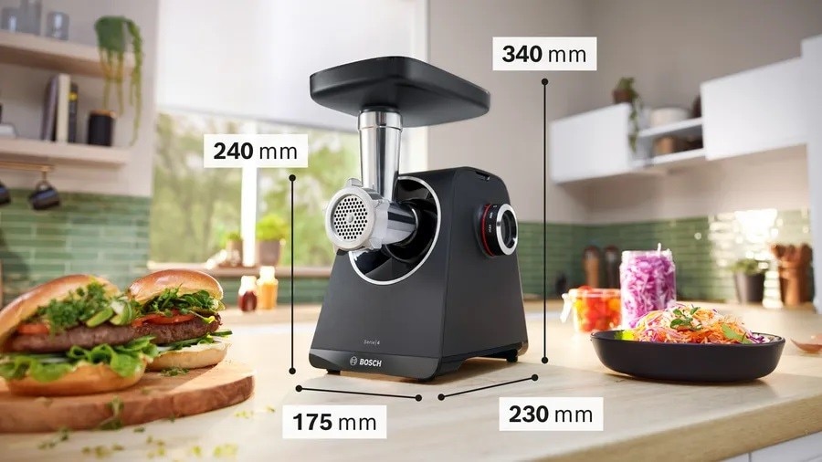 Picador de Carne Bosch Serie 4 MultiPower MFWS450B de 1900 W - Preto Preto-4