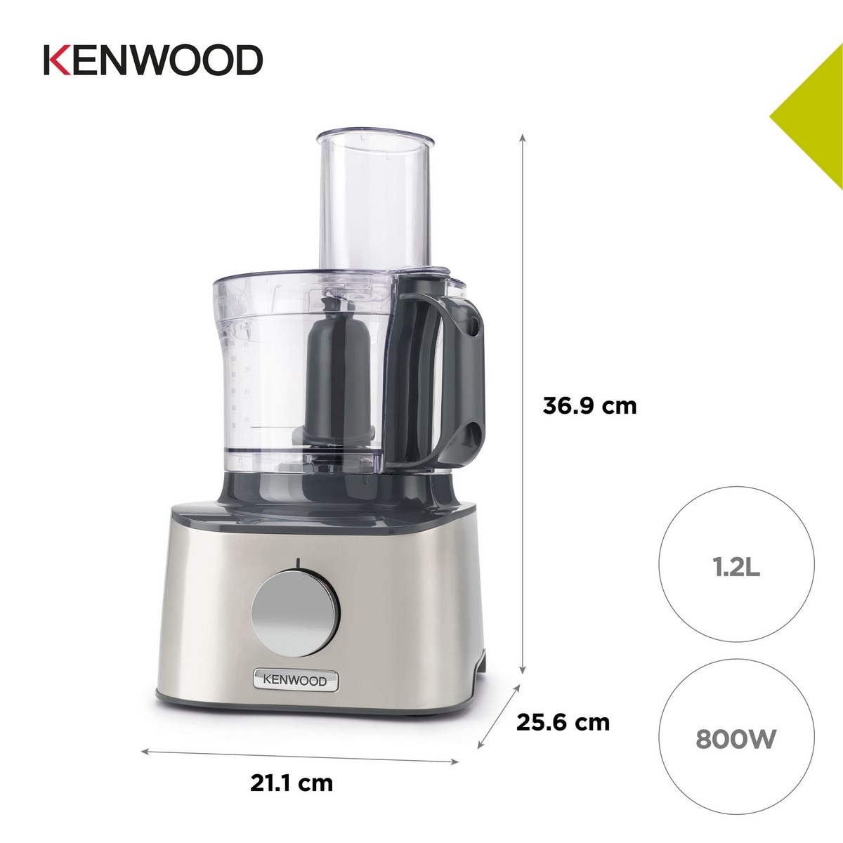 Processador de Alimentos Kenwood FDM301SS MultiPro Compact +, de 800W e Capacidade de 2,1 Litros - Aço Inox Aço inoxidável-5