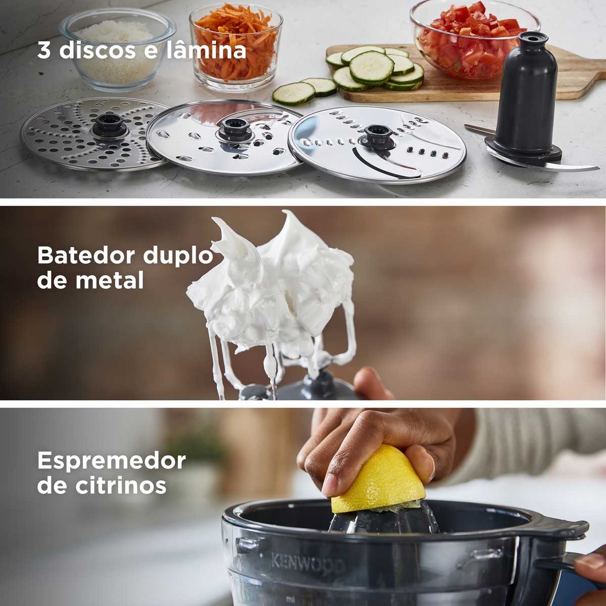 Processador de Alimentos Kenwood FDM301SS MultiPro Compact +, de 800W e Capacidade de 2,1 Litros - Aço Inox Aço inoxidável-6