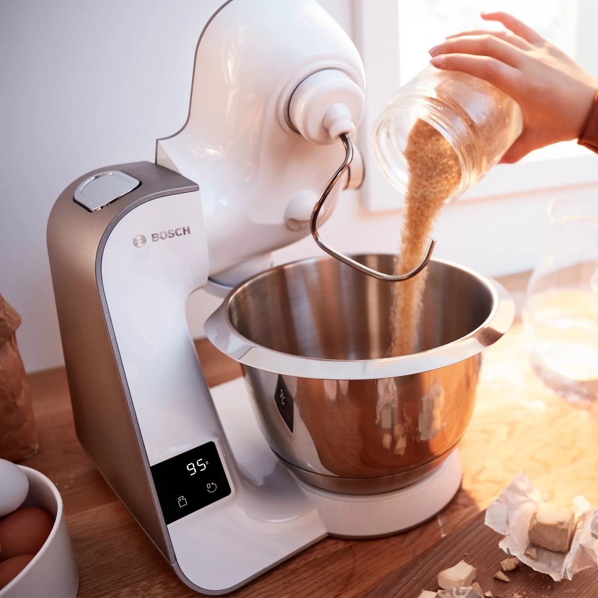 Batedeira com Taça Bosch Mum5XW20 de 1000 W Capacidade 3,9 Litros -  Branco e Champagne Branco / Champagne-7