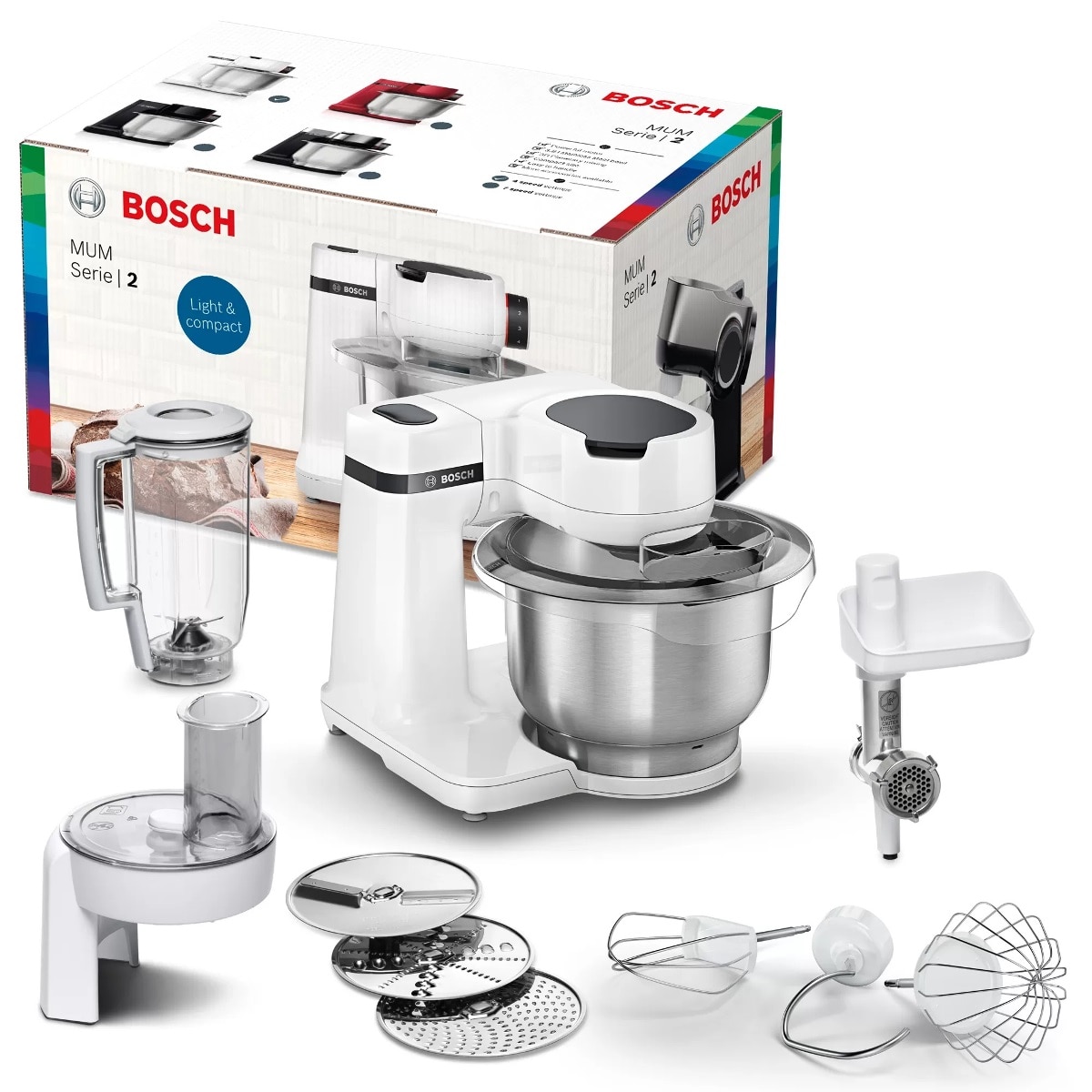Batedeira com Taça Bosch MumS2EW30 de 700 W Capacidade de 3,8 Litros - Branco Branco-5