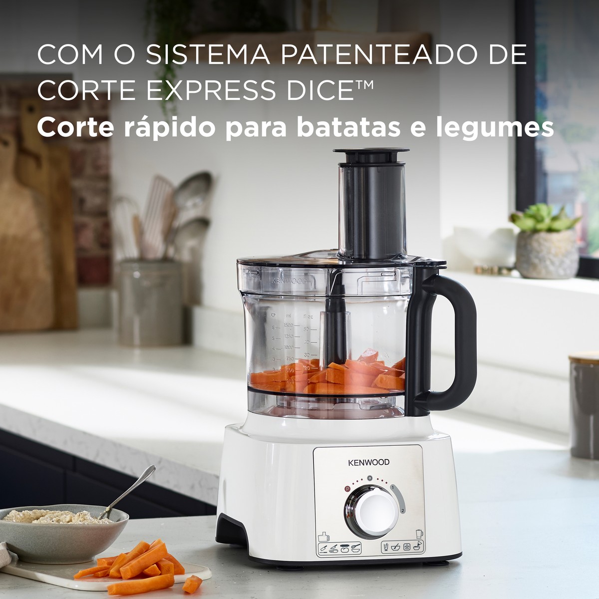 Processador de Alimentos Kenwood MultiPro Express FDP65.640WH com 2 Velocidades de 1000 W e Capacidade de 3 L - Branco Branco-2
