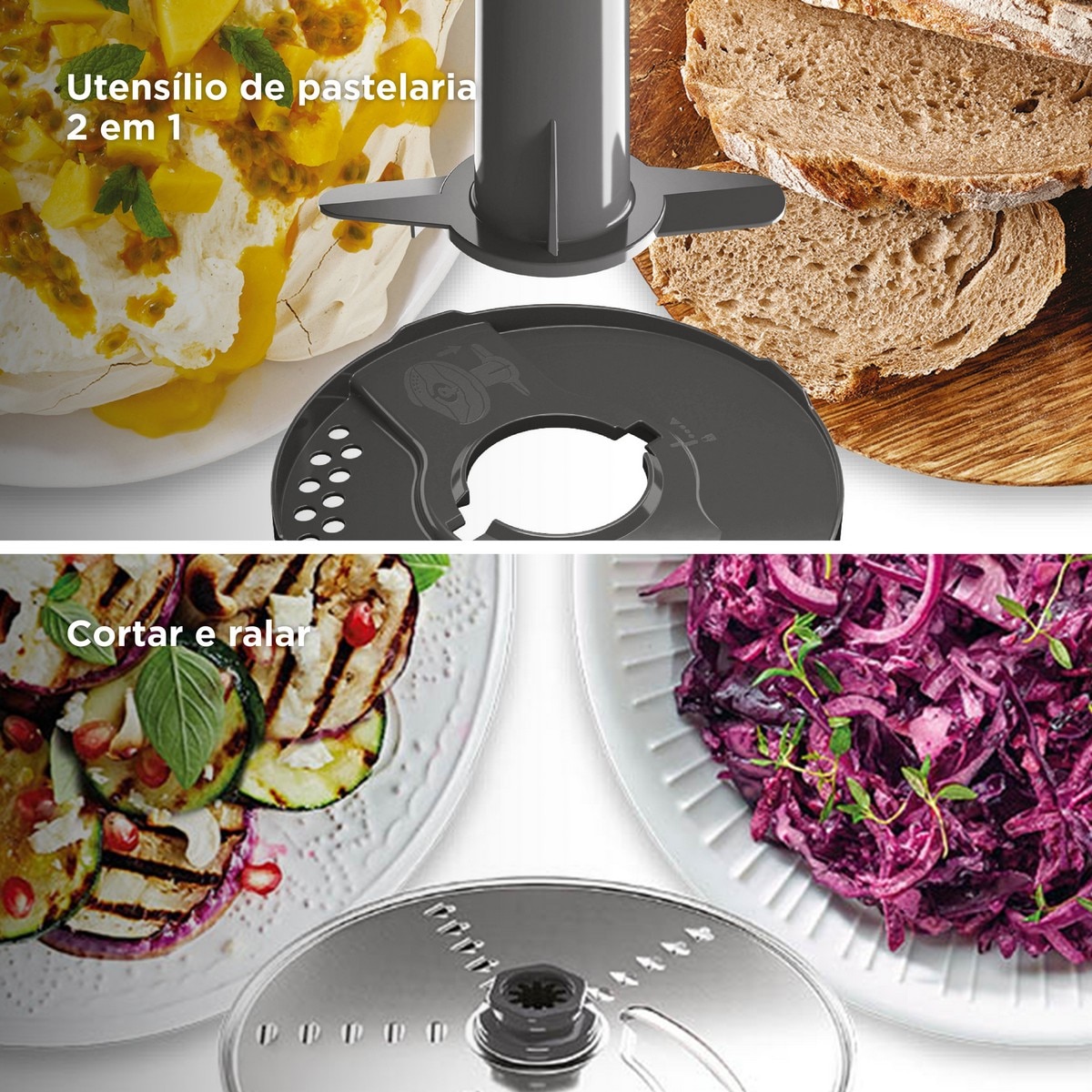Processador de Alimentos Kenwood MultiPro Express FDP65.640WH com 2 Velocidades de 1000 W e Capacidade de 3 L - Branco Branco-6