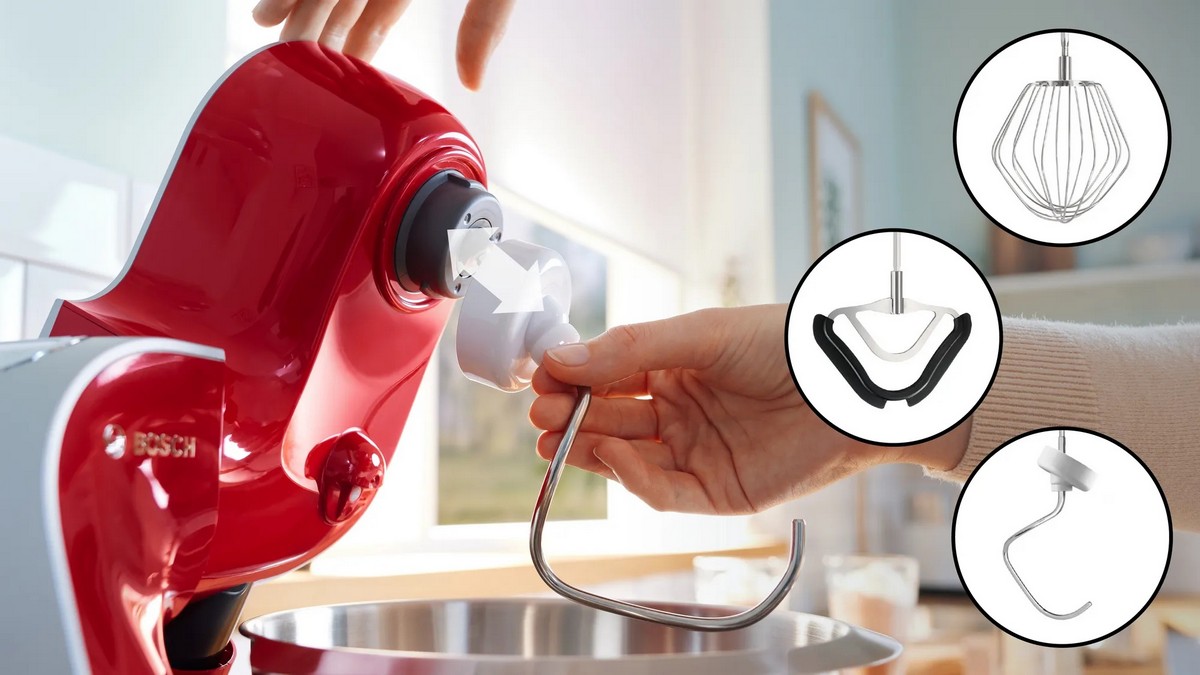 Batedeira com Taça Bosch Serie 4 MUM5X720 CreationLine com Balança de 1000 W e de 3,9 Litros - Vermelho e Inox Vermelho-5