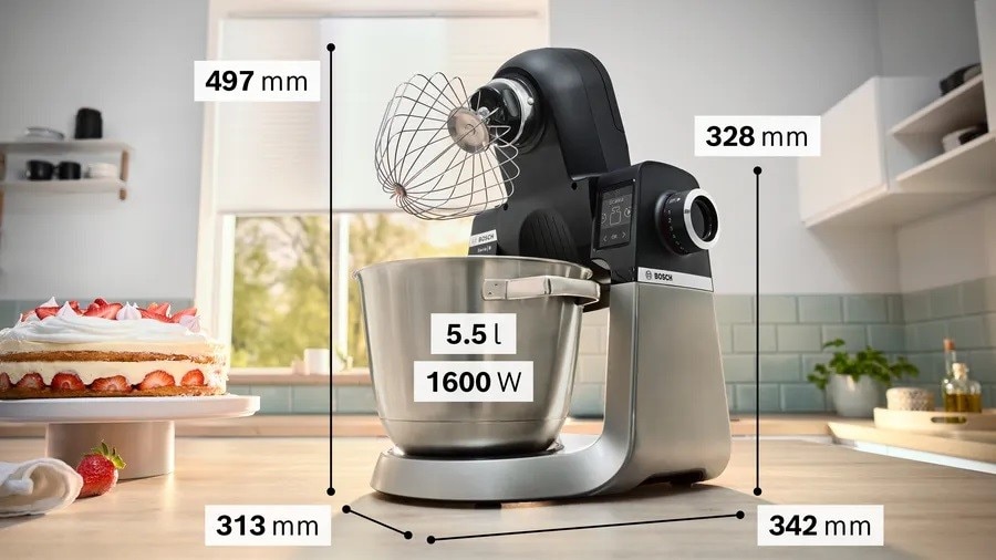 Robot de Cozinha Bosch Serie 6 MUMS6ZS00 com Balança, de 1600 W e Capacidade de 5,5 Litros - Preto e Aço Inoxidável Preto / Inox-3