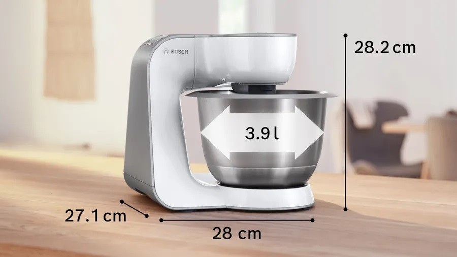 Batedeira com Taça Bosch Serie 4 MUM58200 Mum 5 de 1000 W e de 3,9 Litros - Branco Branco / Cinzento-2
