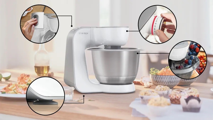 Batedeira com Taça Bosch Serie 4 MUM58200 Mum 5 de 1000 W e de 3,9 Litros - Branco Branco / Cinzento-3