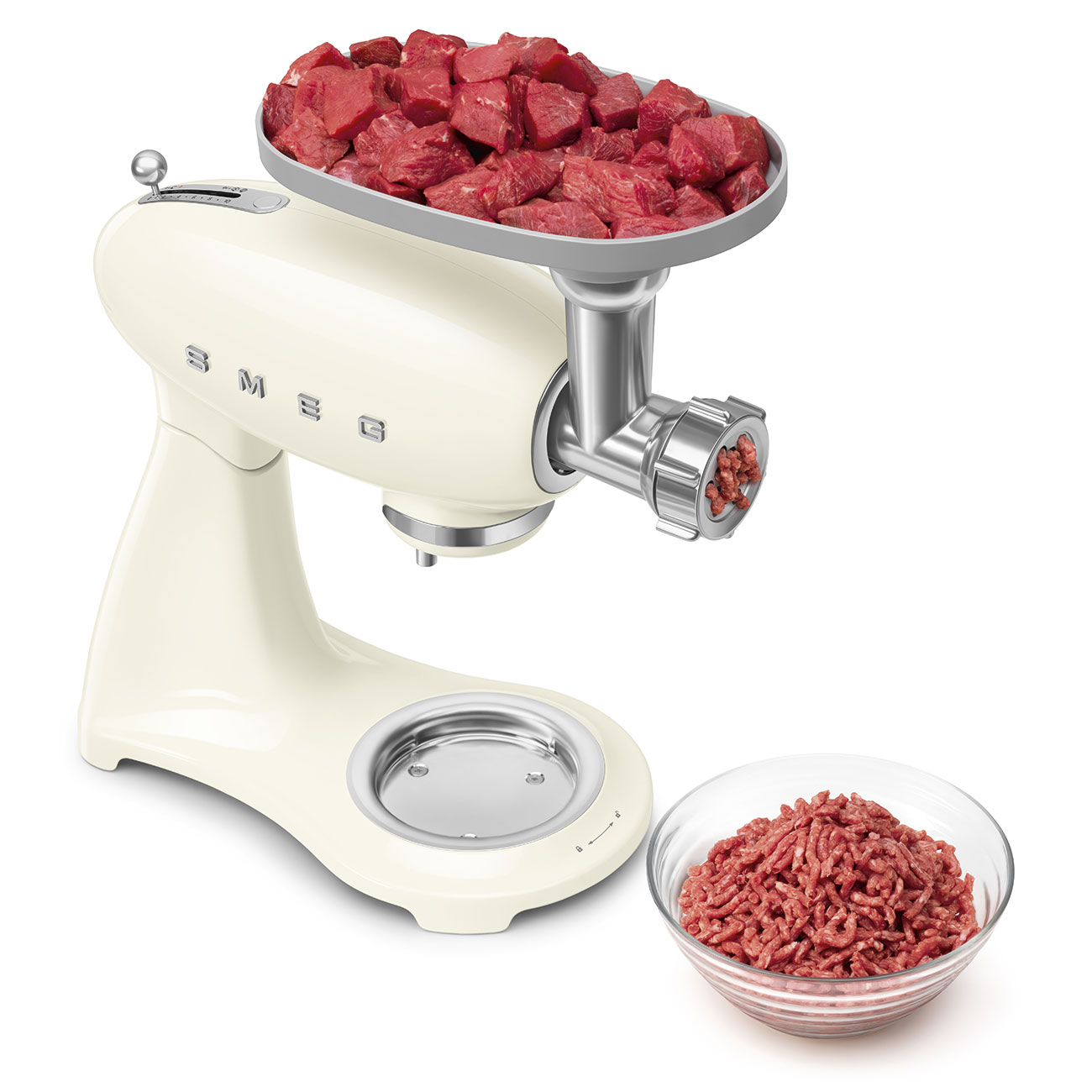 Batedeira com Taça Smeg Anni 50 de 1000 W e Capacidade de 4,8 Litros Creme-9