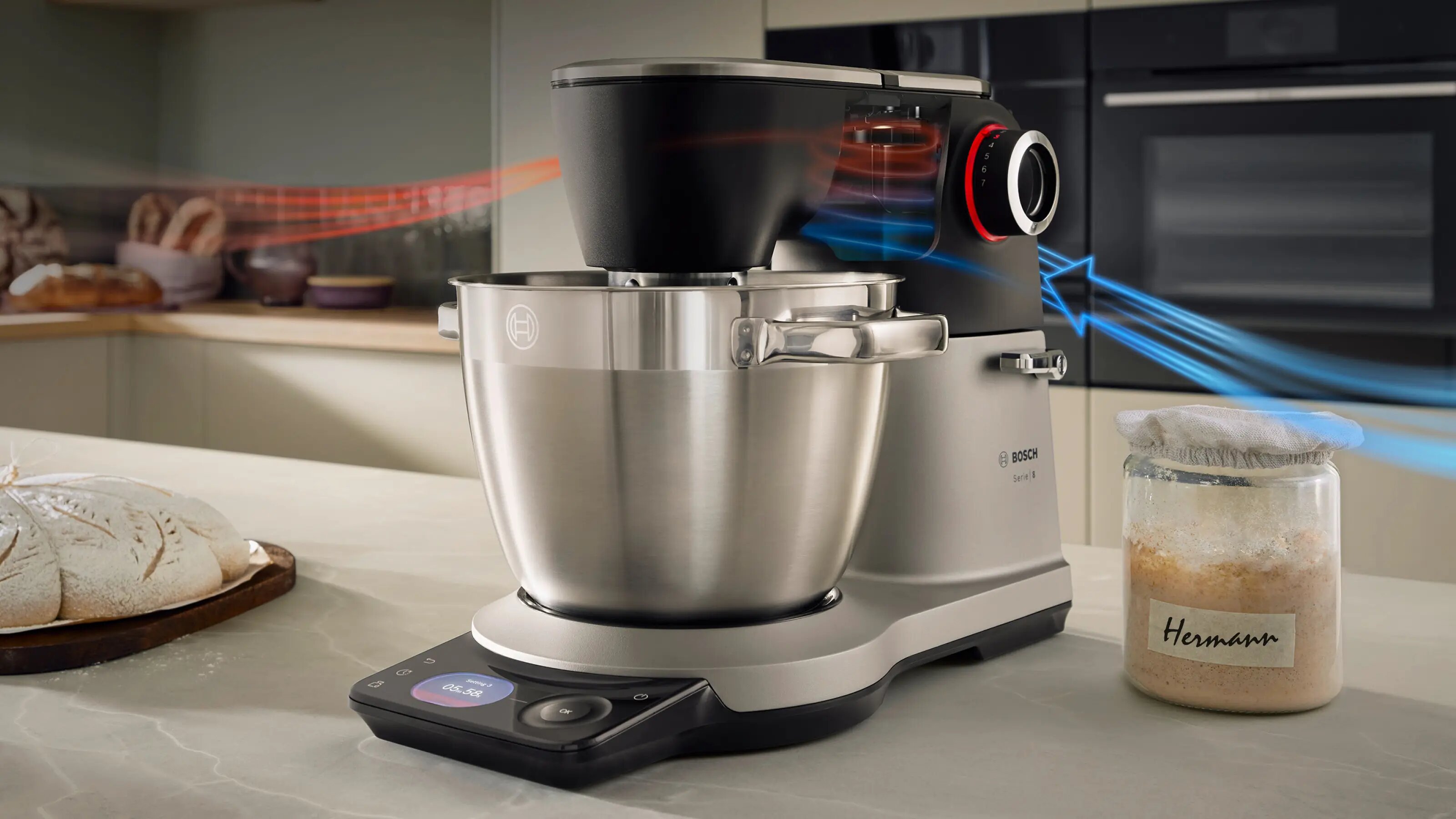Robot de Cozinha Bosch Serie 8 MUMS8ZS00 com Balança, de 1800 W - Prateado e Preto Preto / Prateado-2