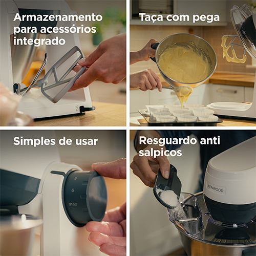 Robot de Cozinha Kenwood MultiTasker KHC30.000WH de 1000W - Branco Branco-4