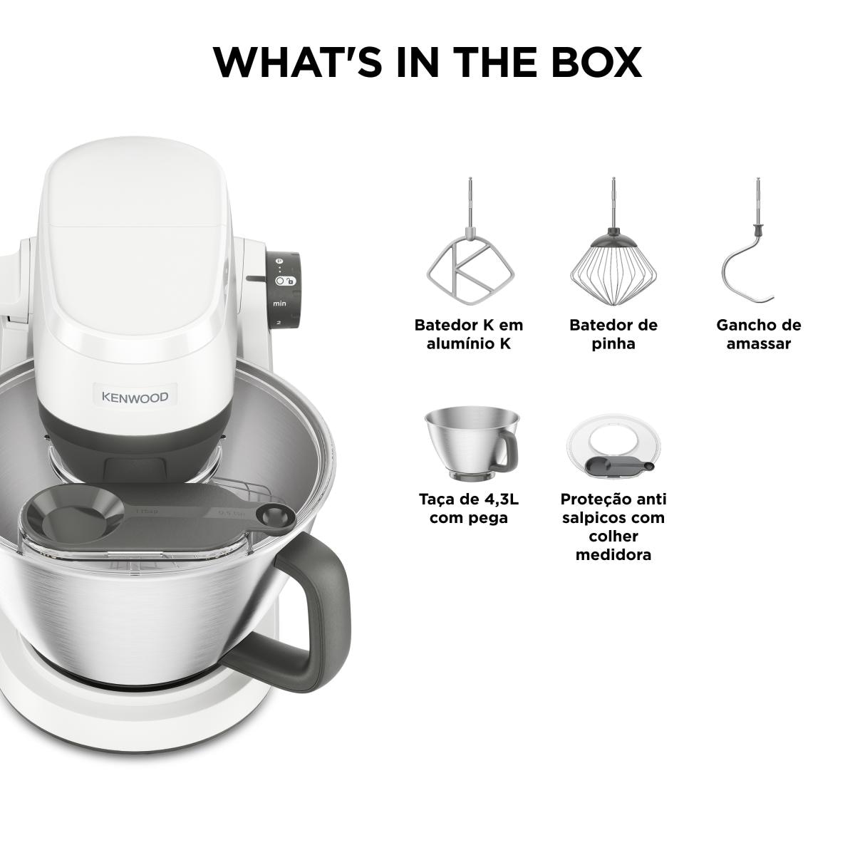 Robot de Cozinha Kenwood MultiTasker KHC30.000WH de 1000W - Branco Branco-8