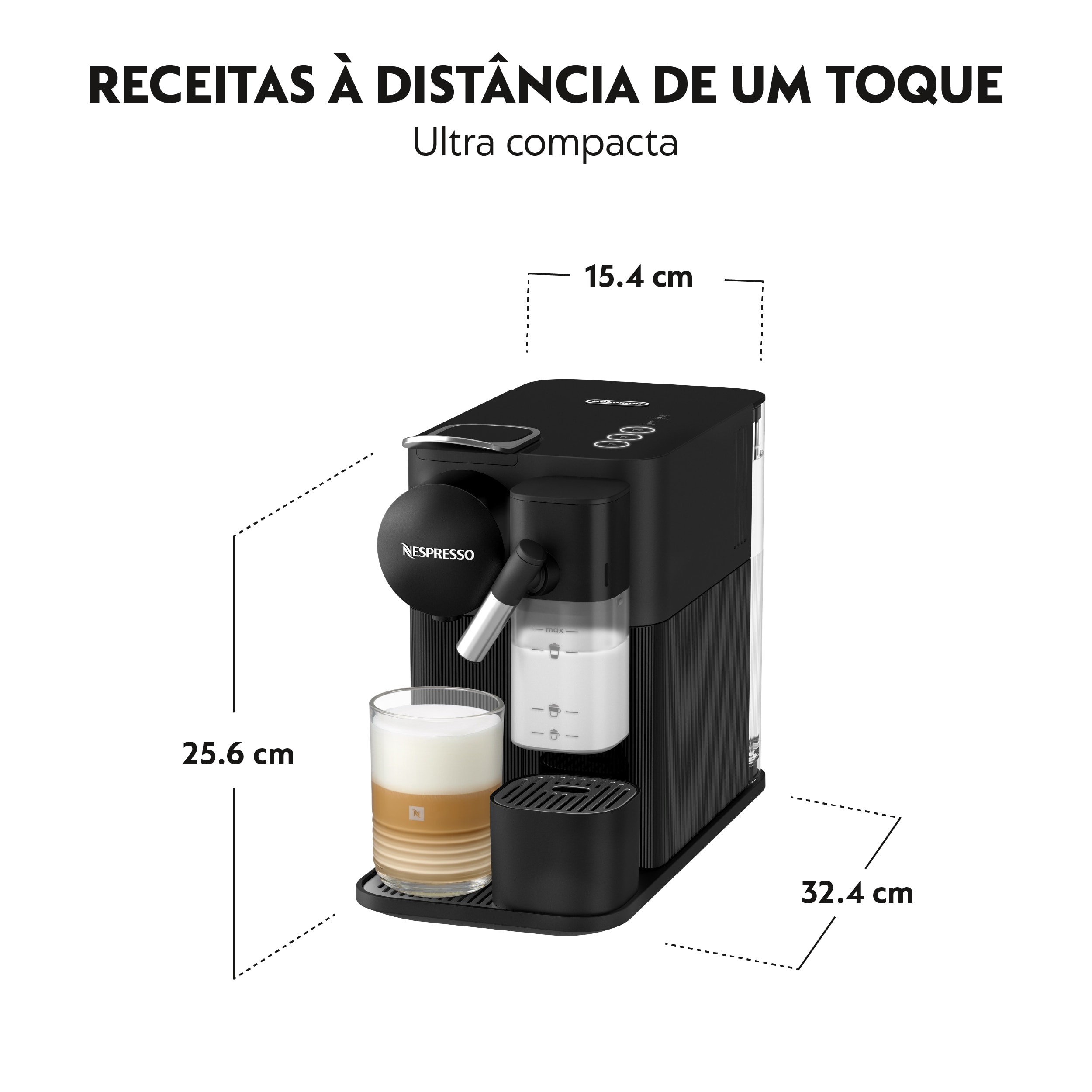 Máquina de Café De'Longhi Nespresso Lattissima One EN510 para Cápsulas Preto-5