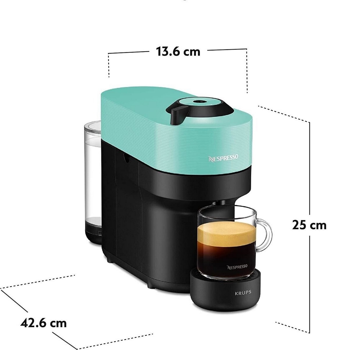 Máquina de Café Krups Nespresso Vertuo Pop XN9204P3 para Cápsulas Nespresso Vertuo - Preto e Verde Mint-6